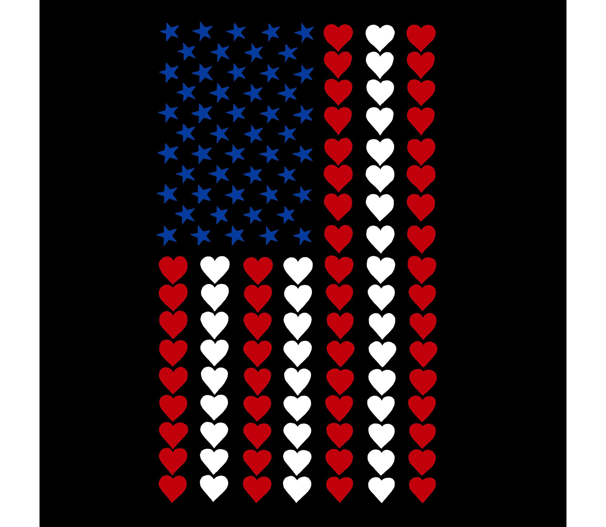 Mens Word Art T-Shirt - Heart Flag