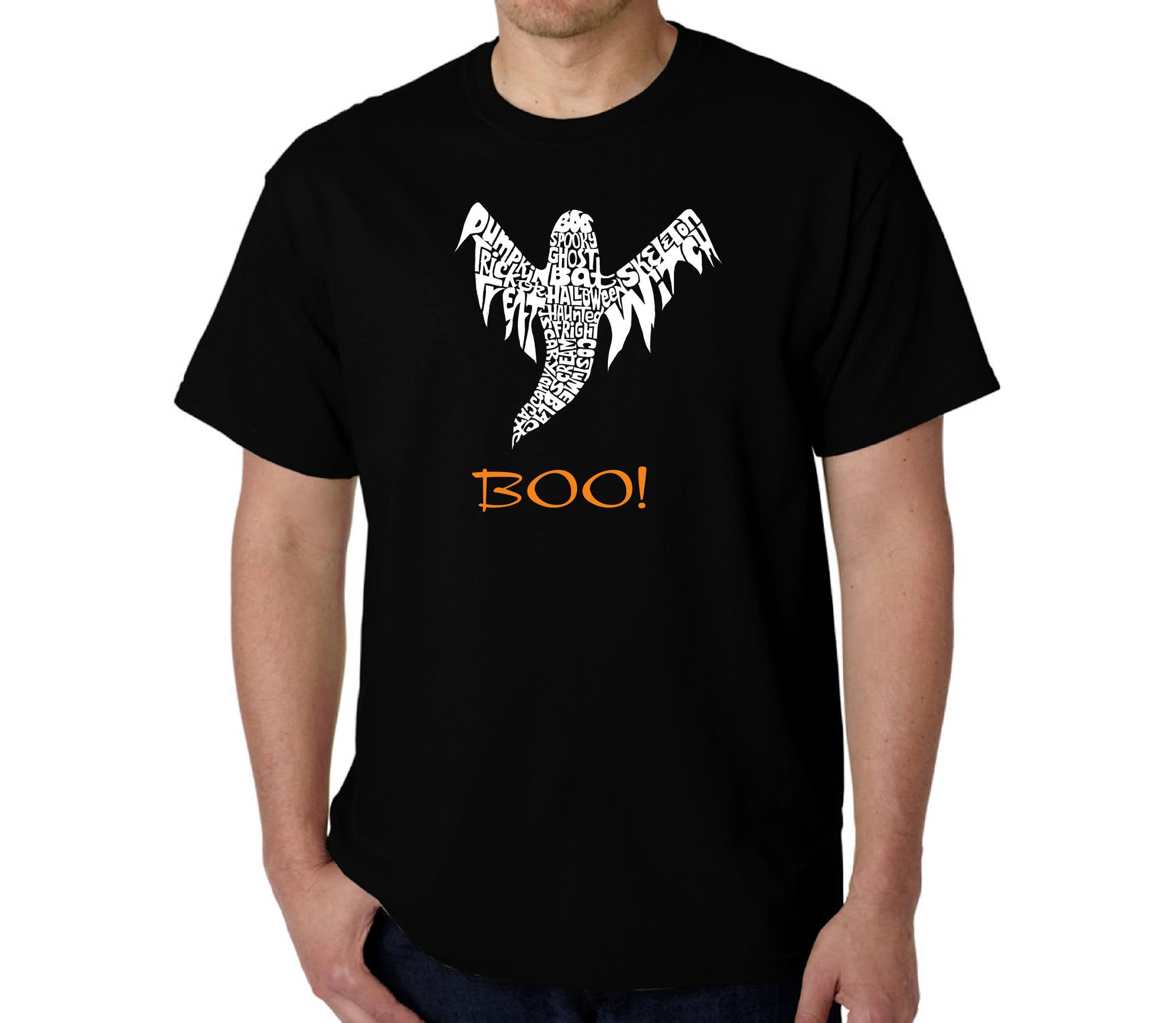 Mens Word Art T-Shirt  - Halloween Ghost
