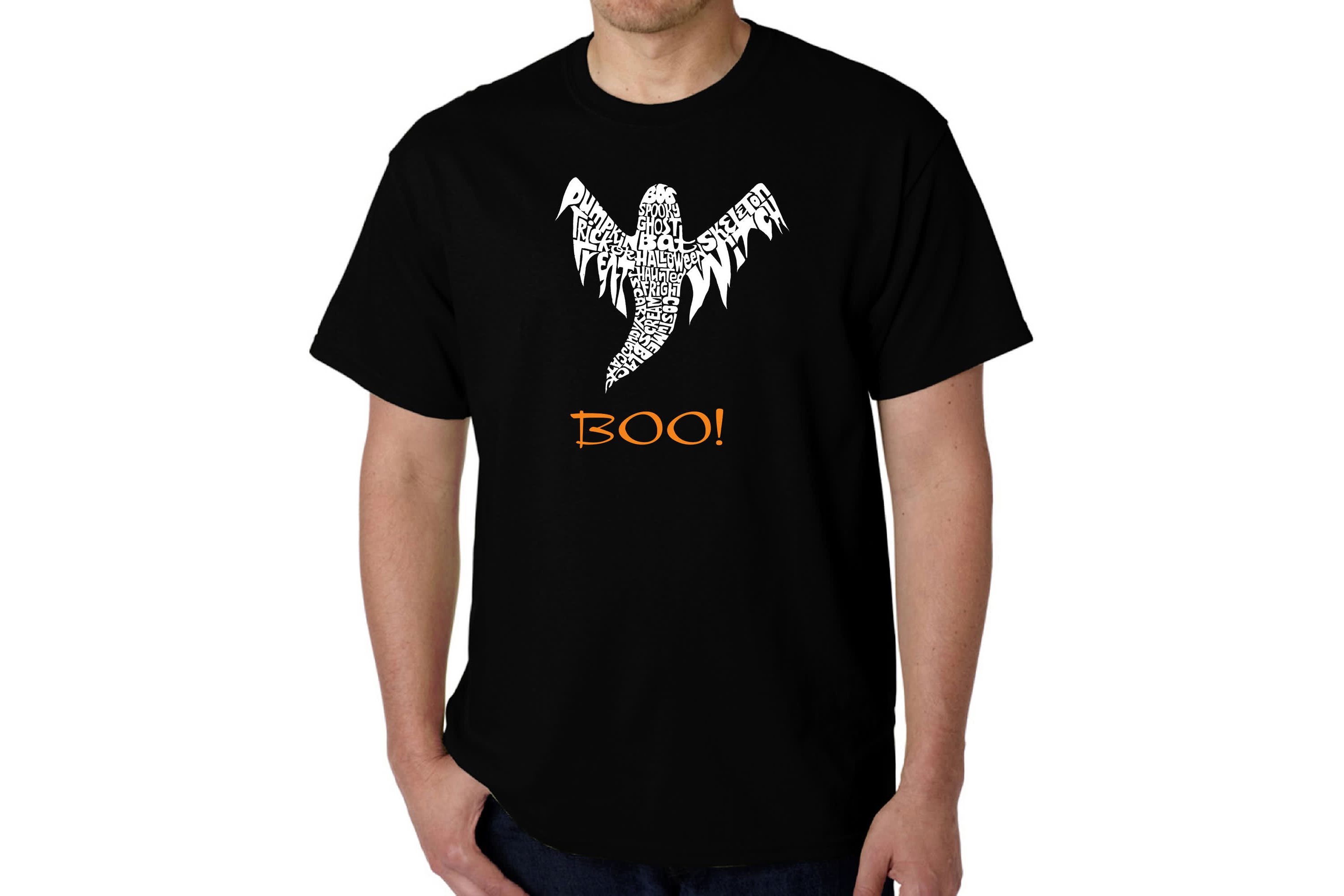 Mens Word Art T-Shirt  - Halloween Ghost