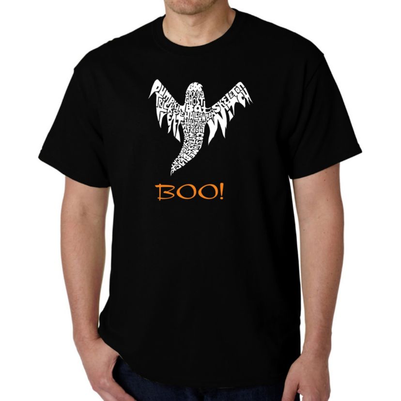 Mens Word Art T-Shirt  - Halloween Ghost