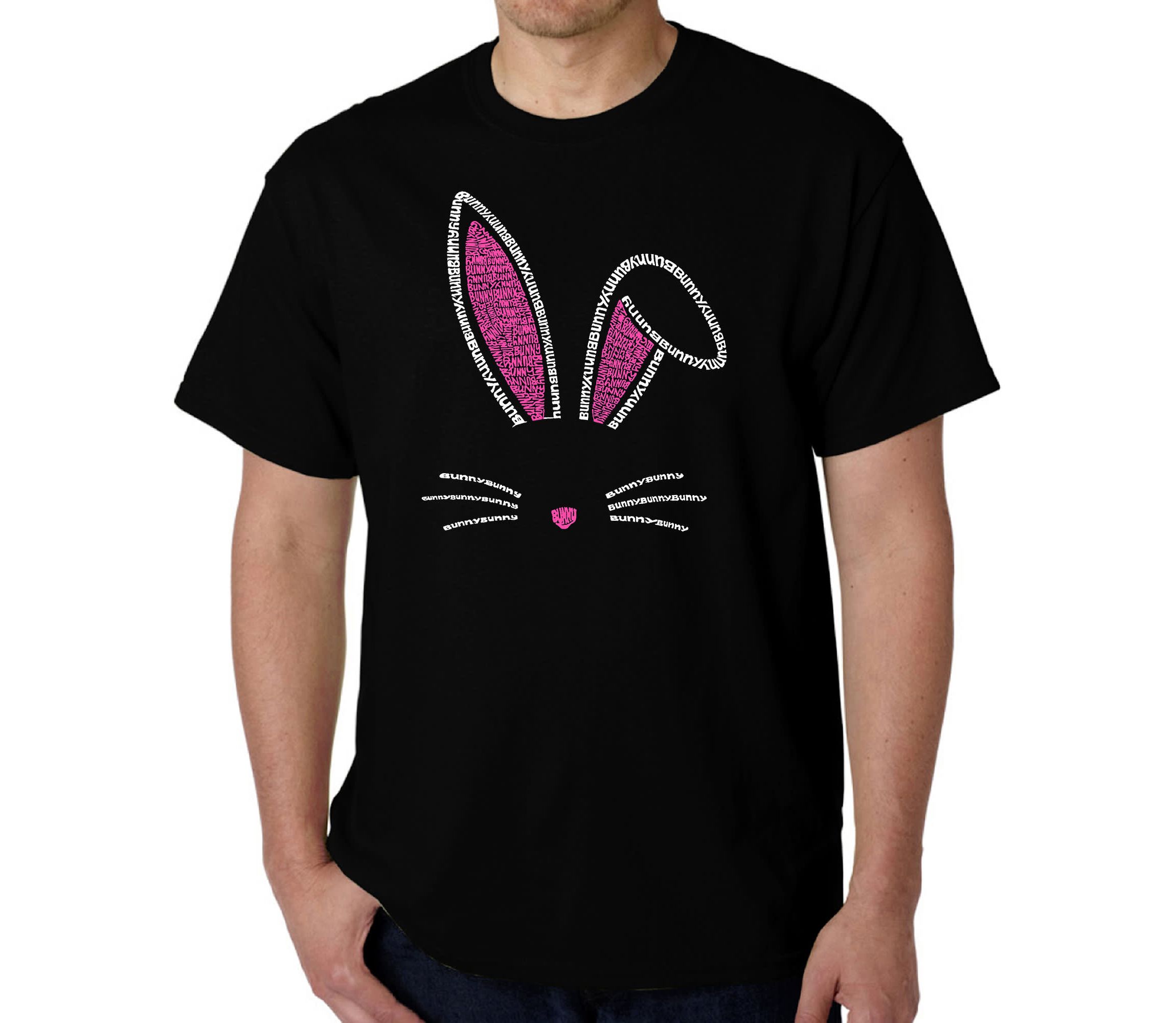 Mens Word Art T-shirt - Bunny Ears