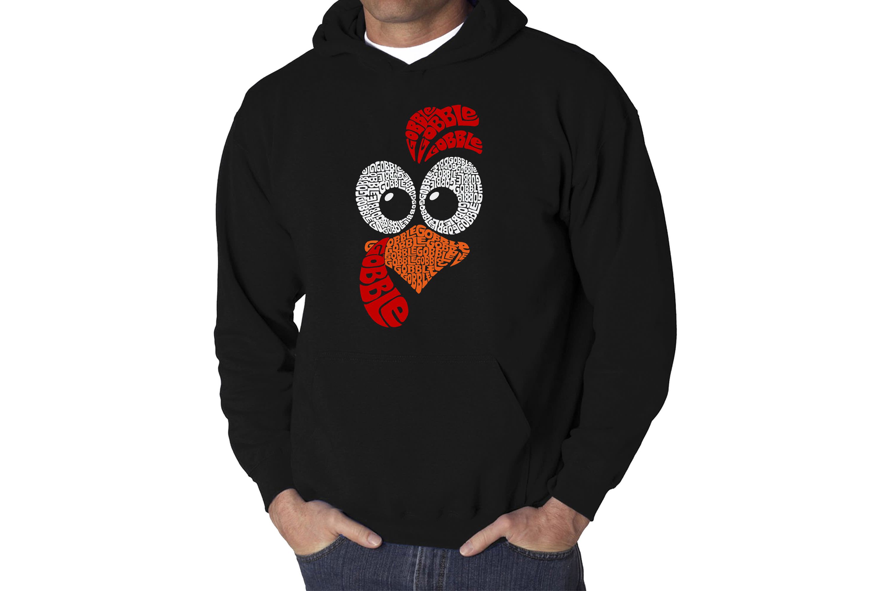 Mens Word Art Hooded Sweatshirt - Turkey Face