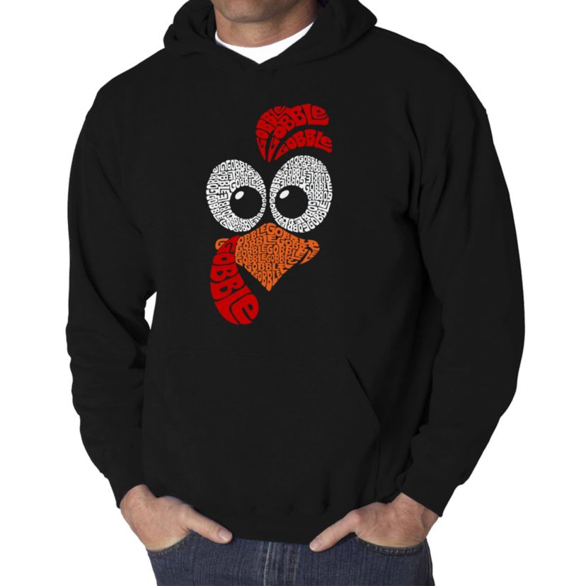 Mens Word Art Hooded Sweatshirt - Turkey Face