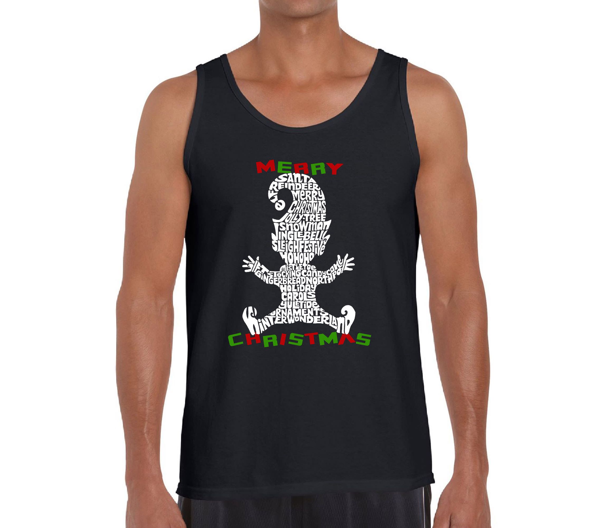 Mens Word Art Tank Top  - Christmas Elf