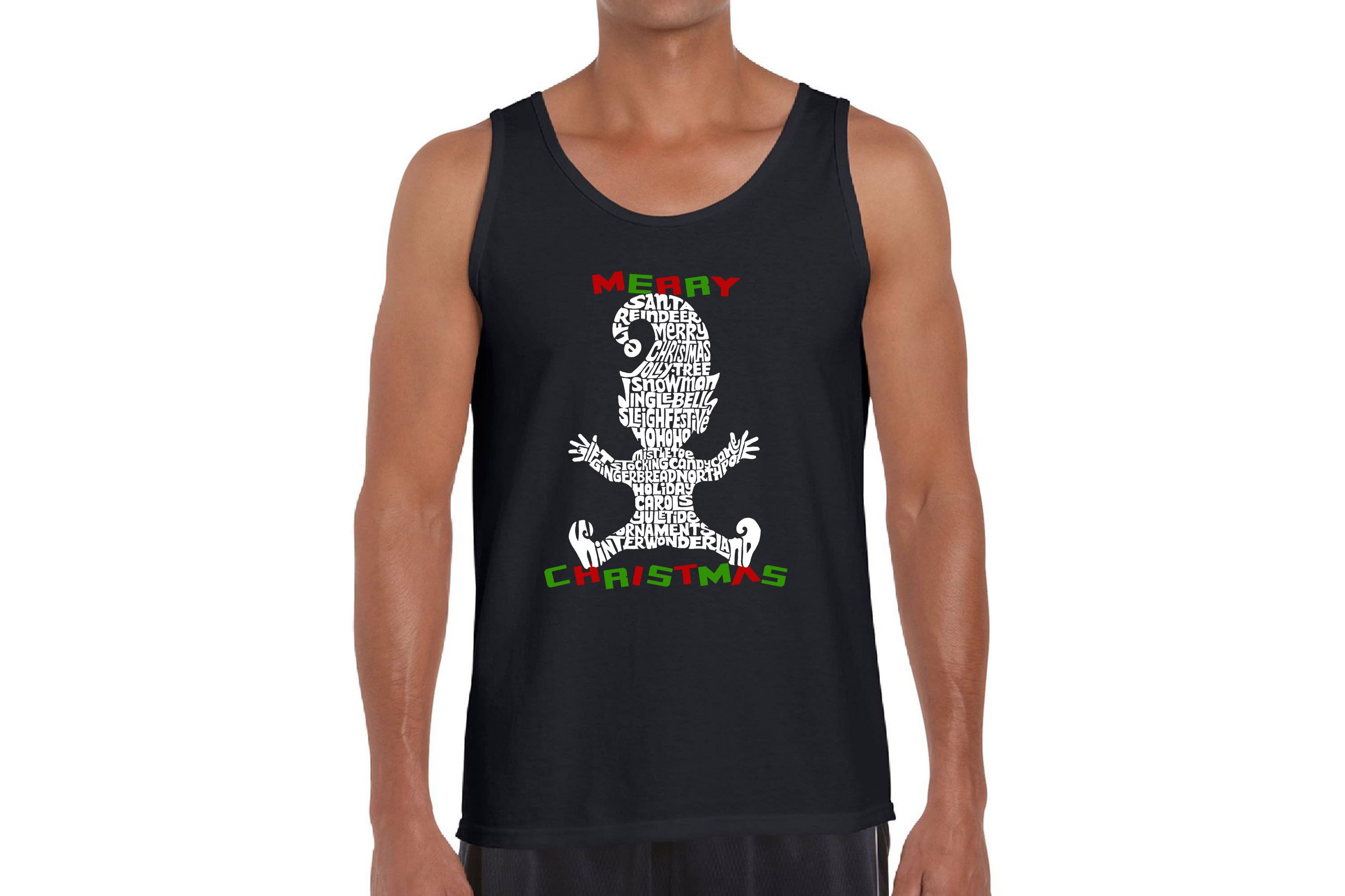 Mens Word Art Tank Top  - Christmas Elf