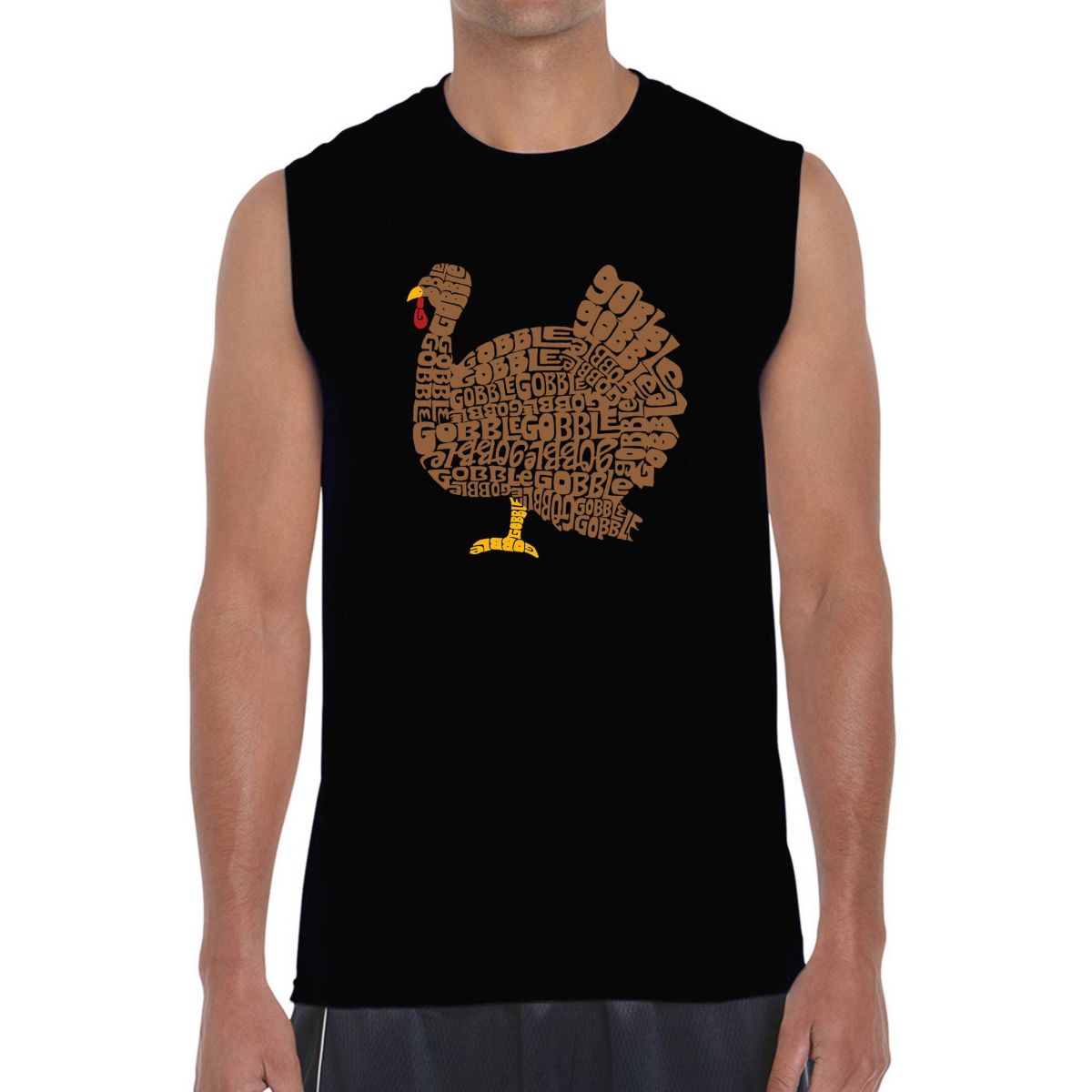 Mens Word Art Sleeveless T-Shirt  - Thanksgiving