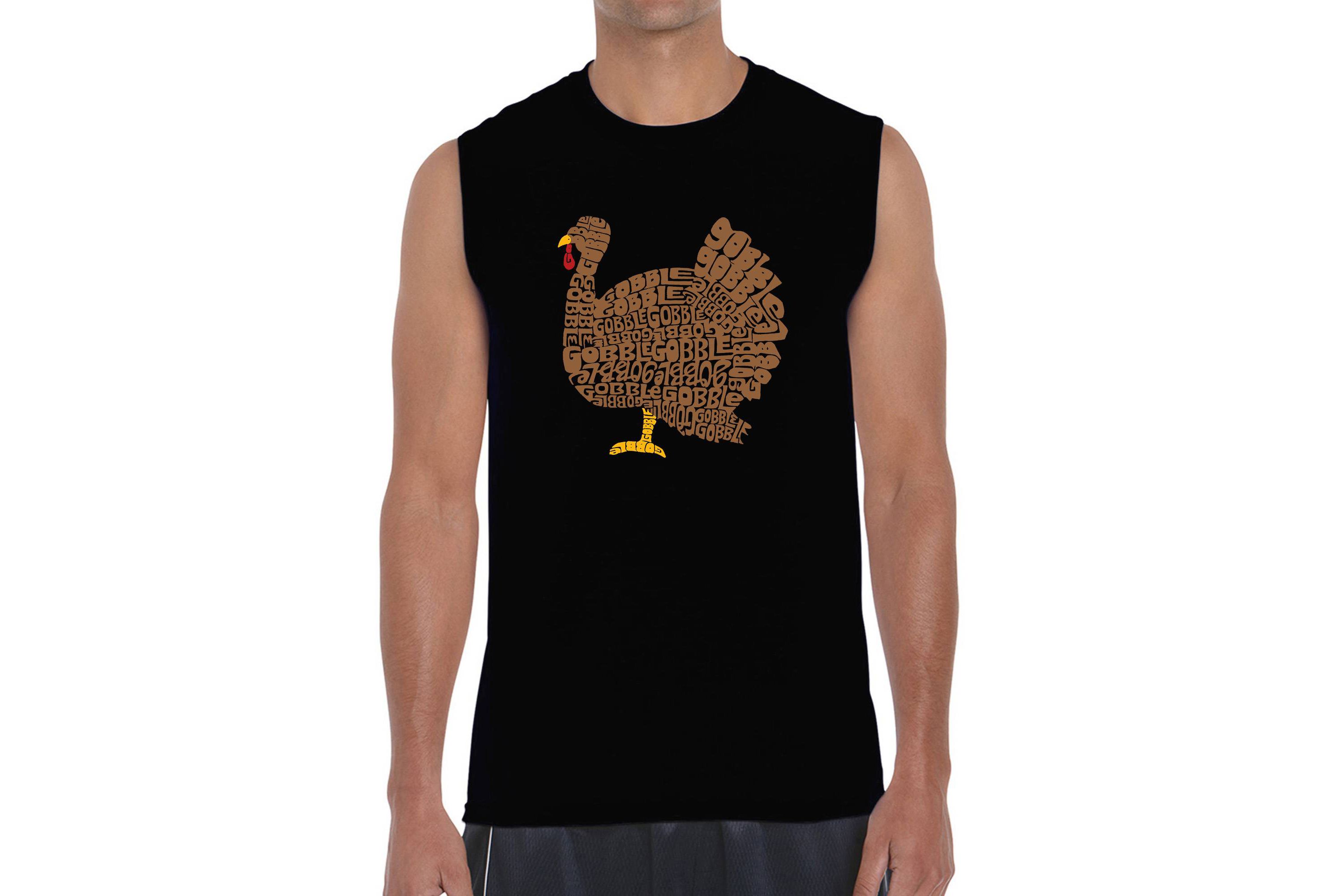 Mens Word Art Sleeveless T-Shirt  - Thanksgiving