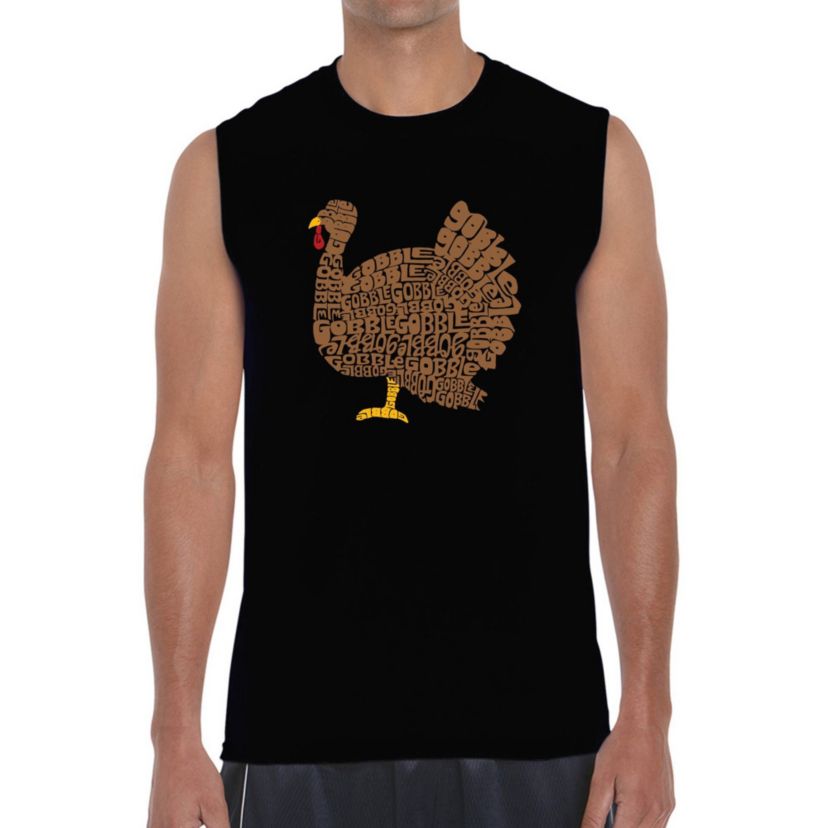 Mens Word Art Sleeveless T-Shirt  - Thanksgiving