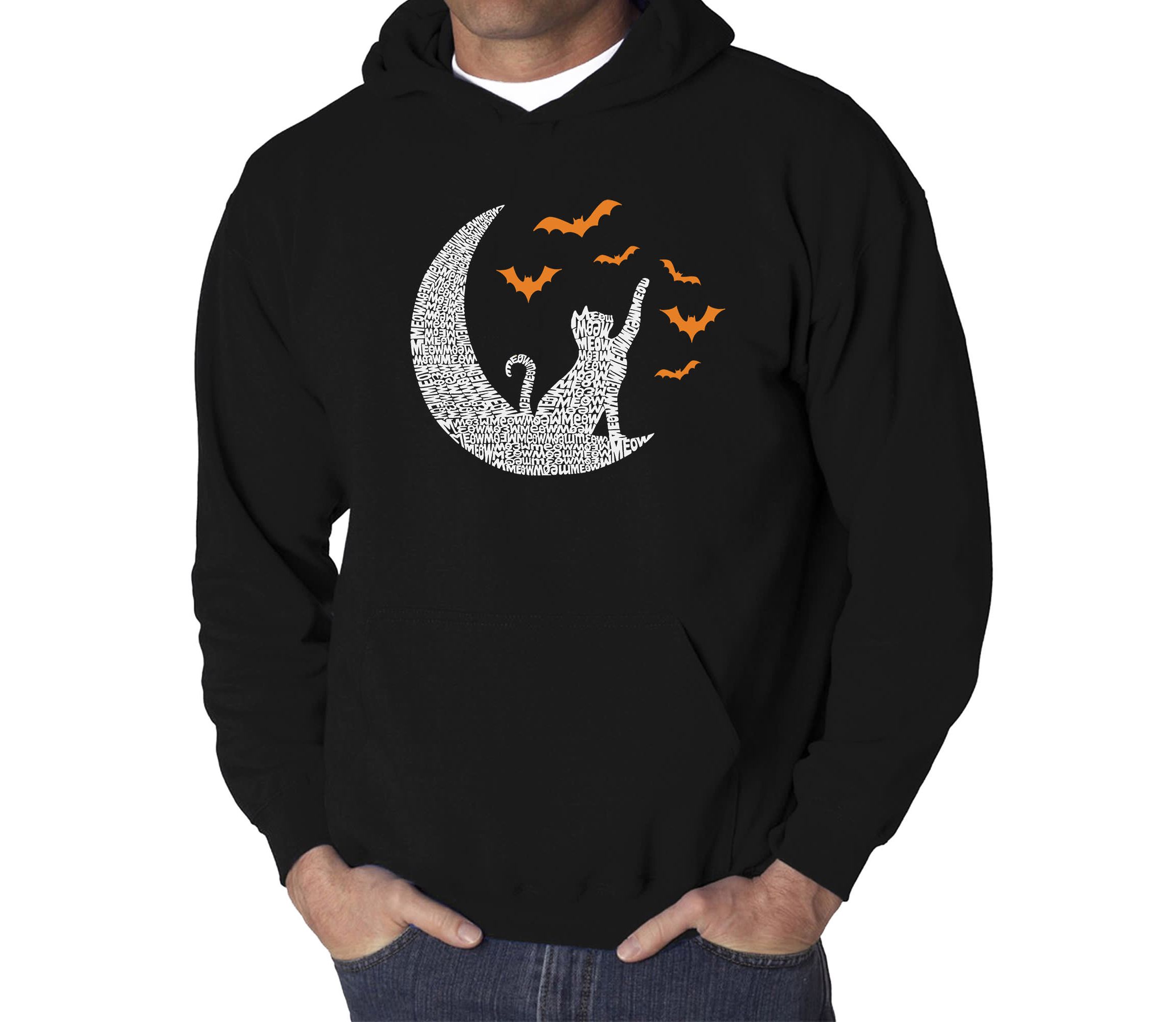 Mens Word Art Hooded Sweatshirt - Lunar Bats