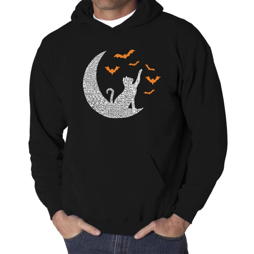 Mens Word Art Hooded Sweatshirt - Lunar Bats