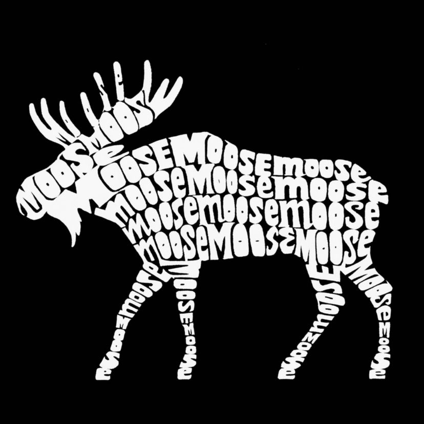 Mens Word Art T-shirt - Moose