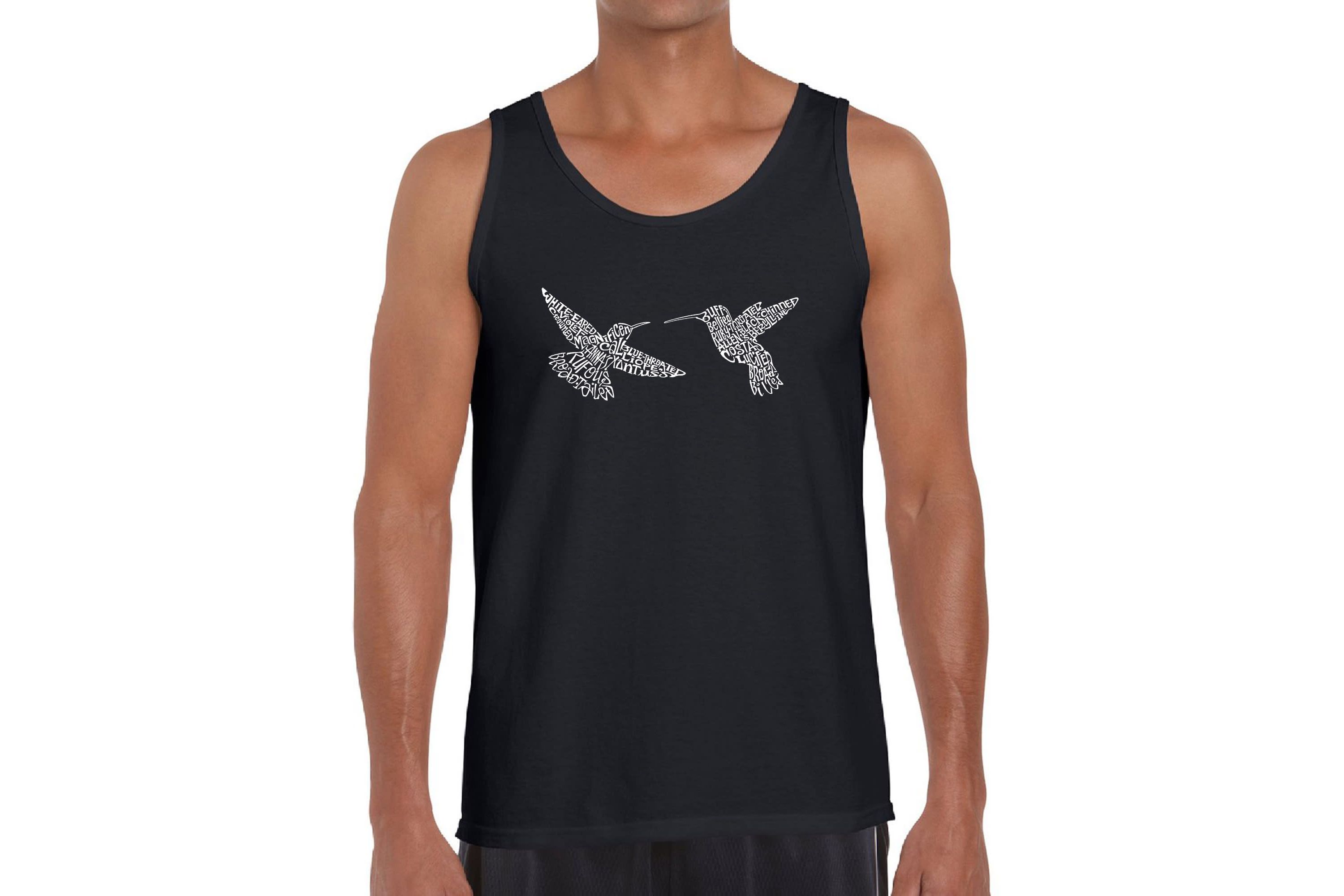 Mens Word Art Tank Top  - Hummingbirds