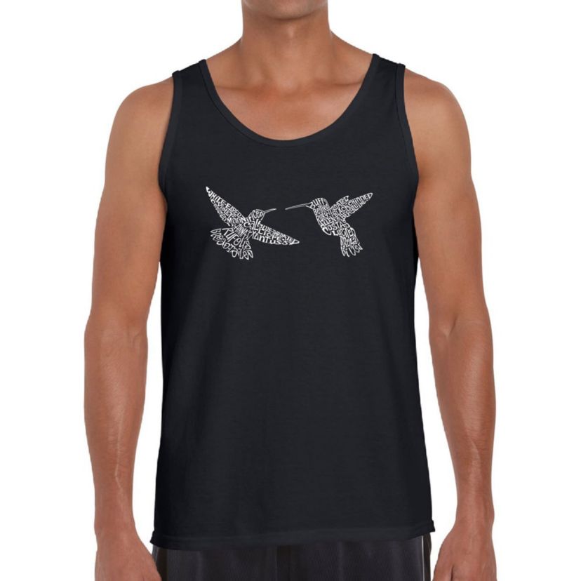 Mens Word Art Tank Top  - Hummingbirds