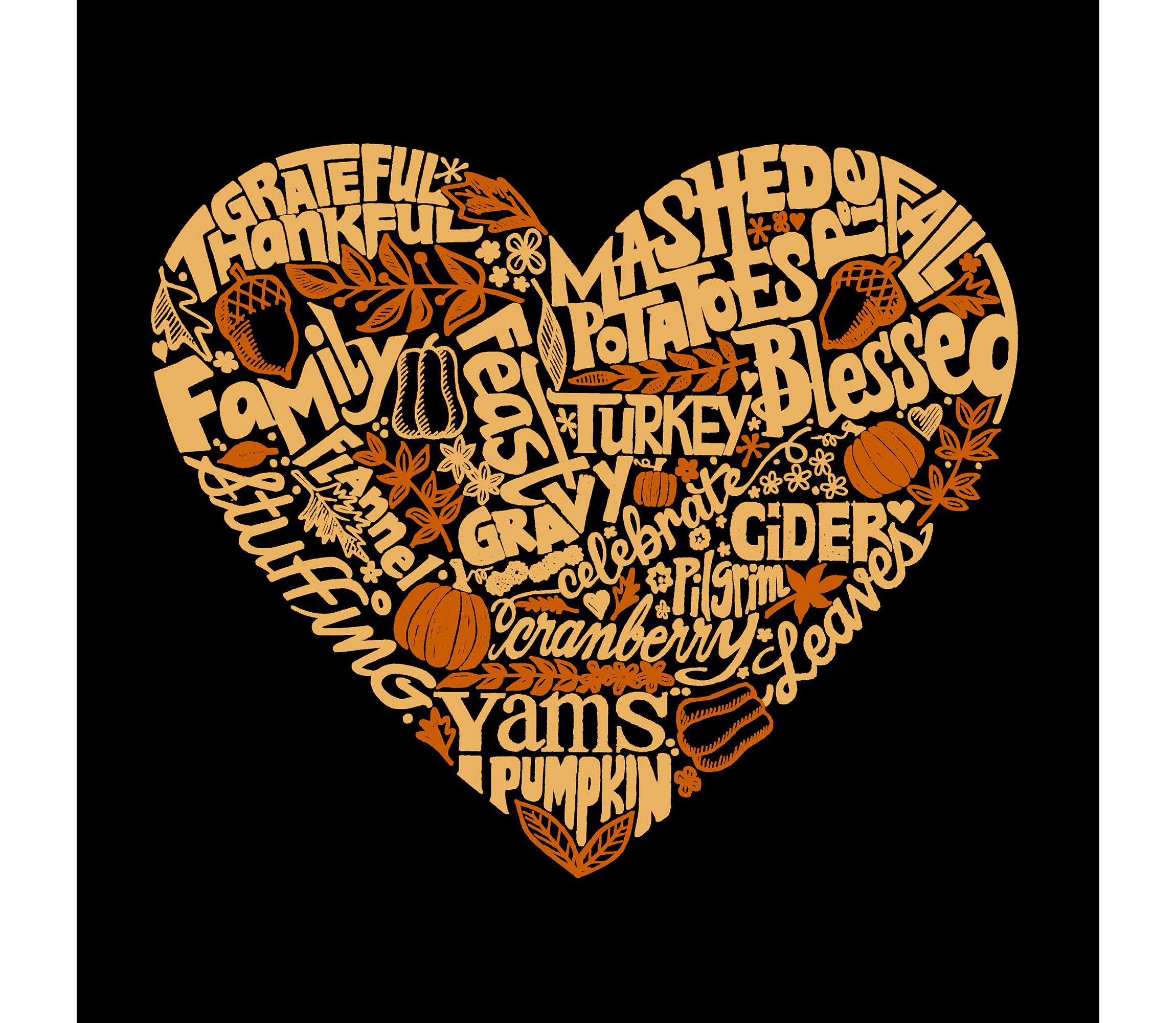 Mens Word Art Crewneck Sweatshirt - Thanksgiving Heart