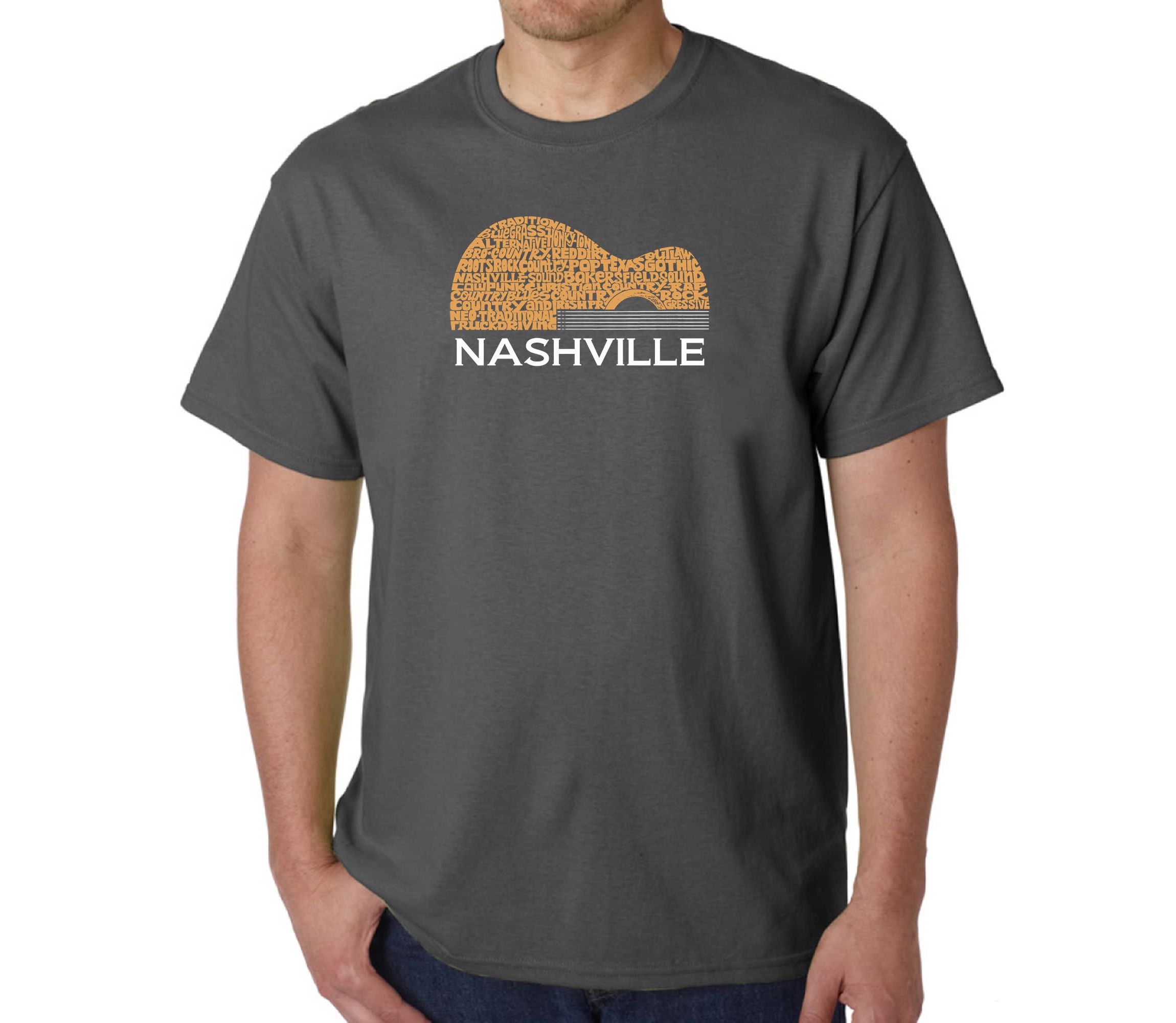 Mens Word Art T-Shirt  - Nashville Guitar