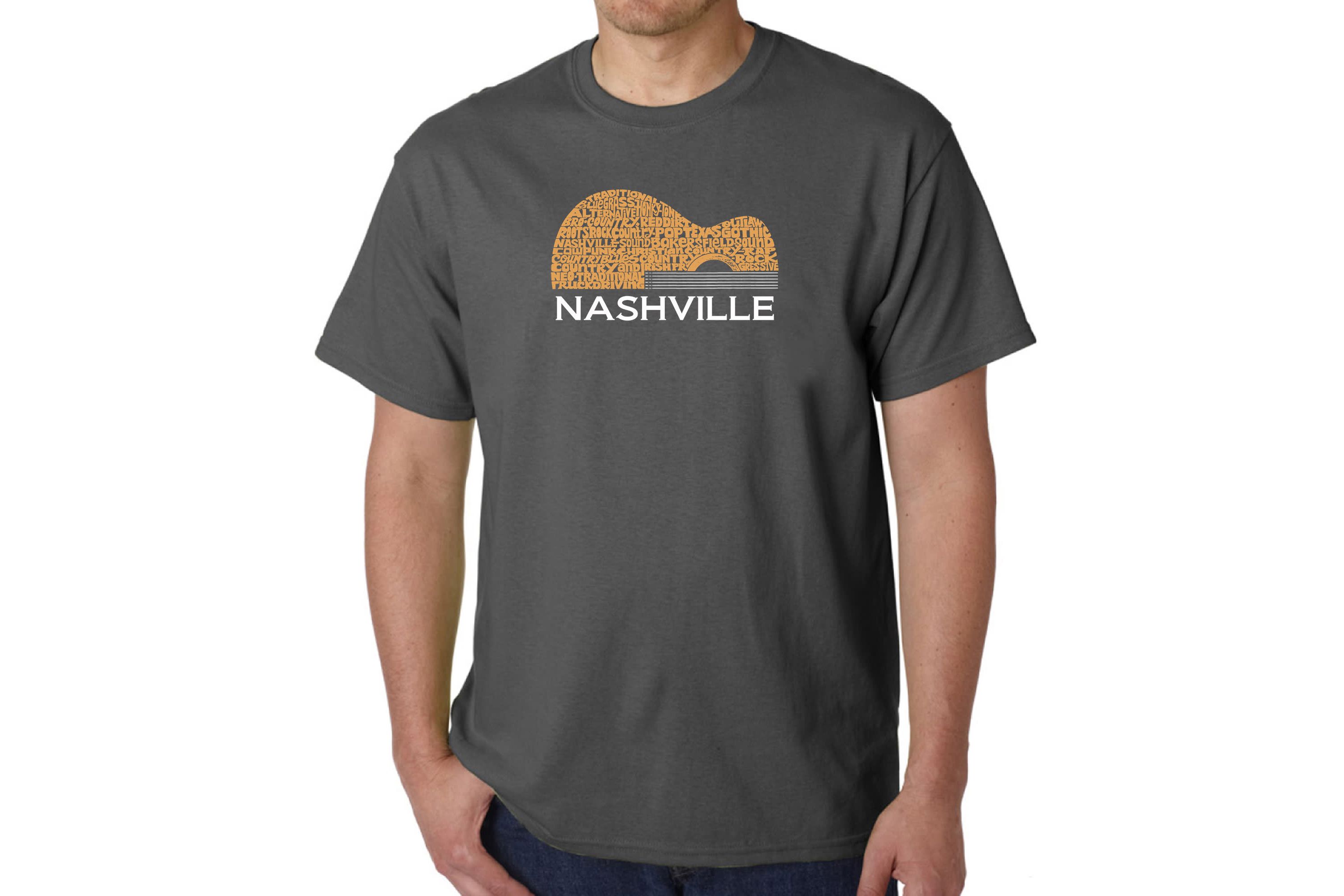 Mens Word Art T-Shirt  - Nashville Guitar