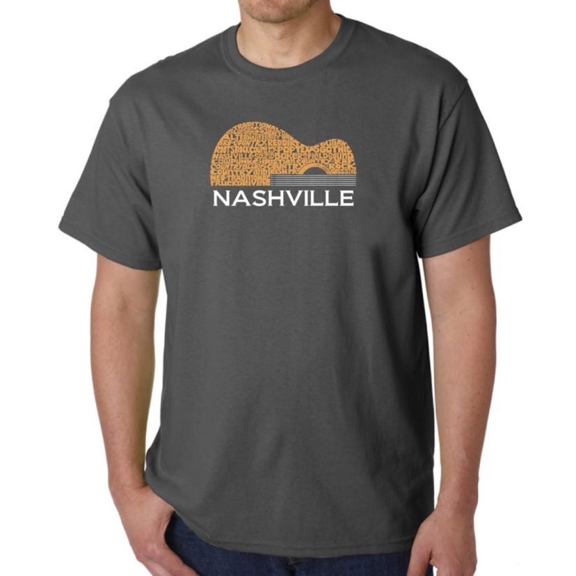 Mens Word Art T-Shirt  - Nashville Guitar