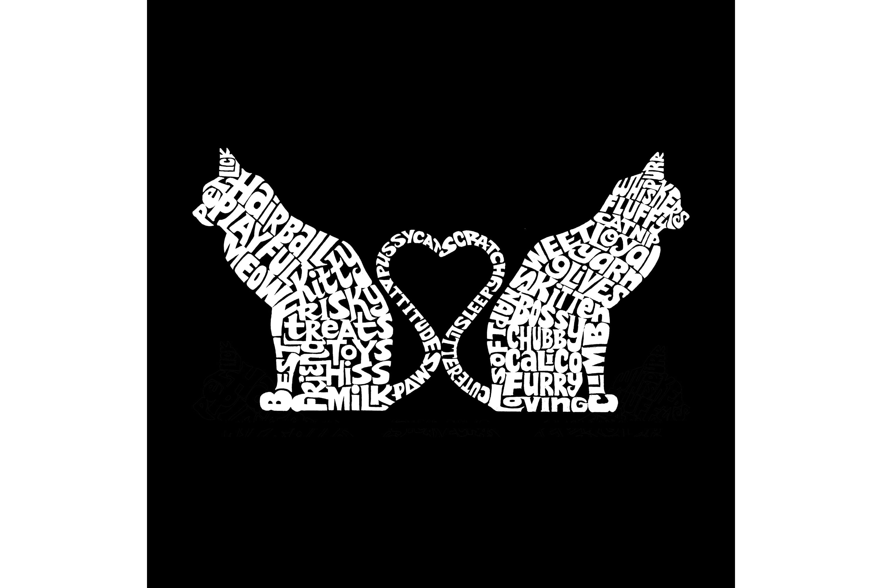 Mens Word Art Sleeveless T-Shirt - Cat Tail Hearts