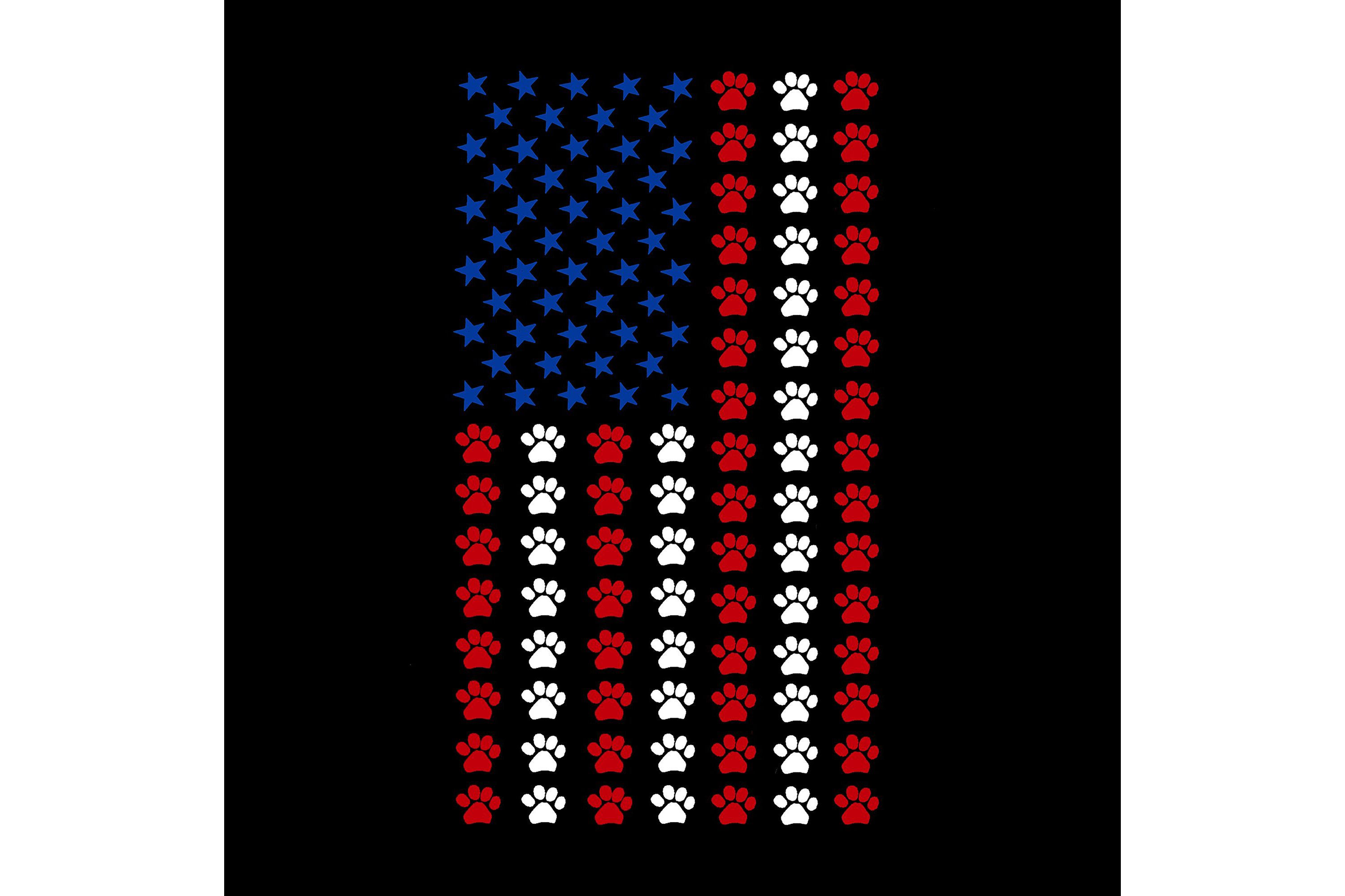 Mens Word Art Sleeveless T-Shirt - Paws Flag