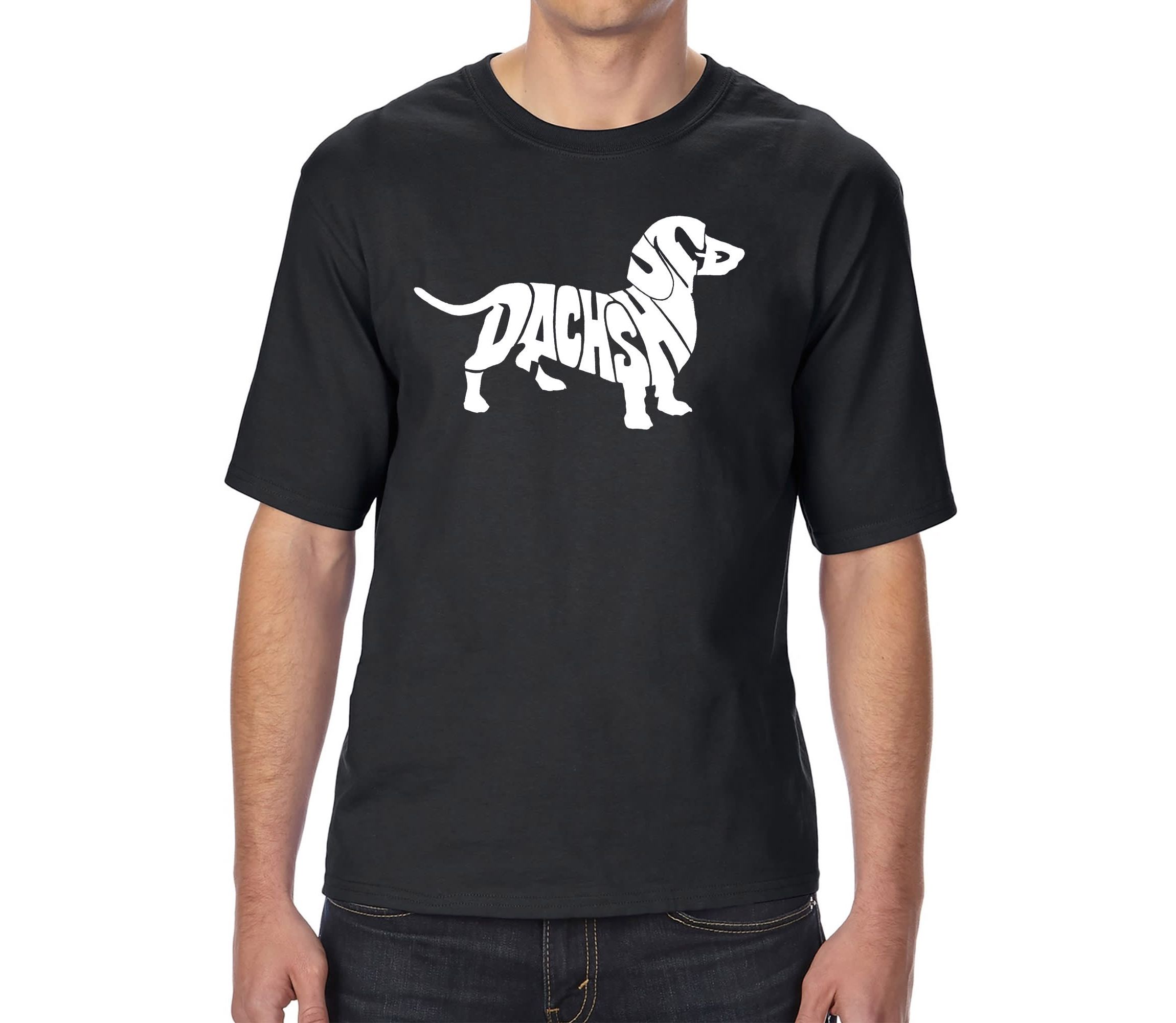 Mens Tall and Long Word Art T-shirt - Dachshund
