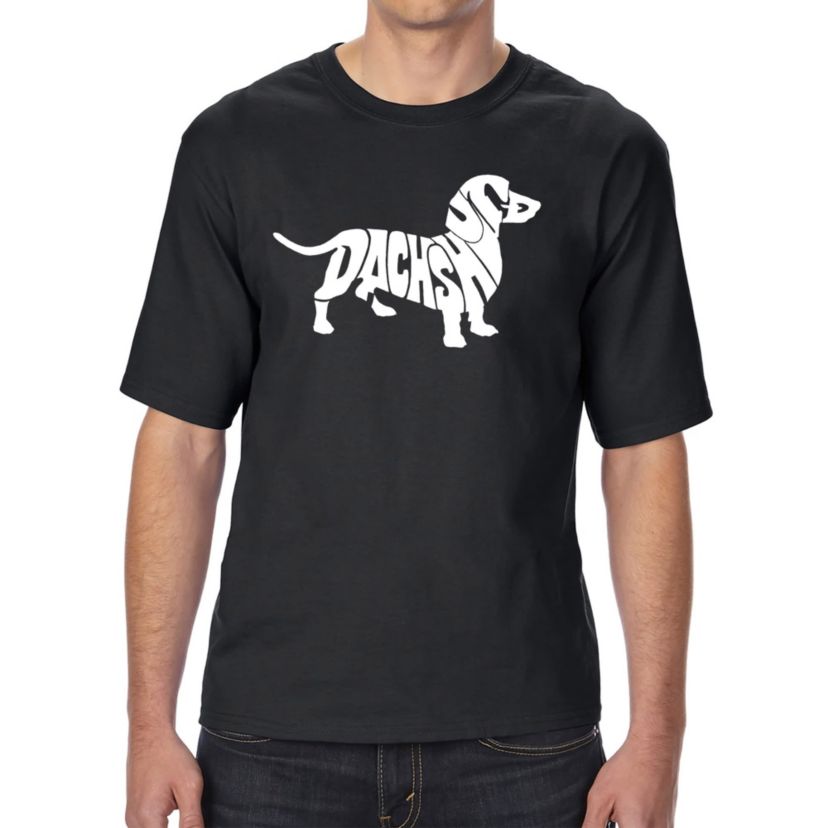 Mens Tall and Long Word Art T-shirt - Dachshund