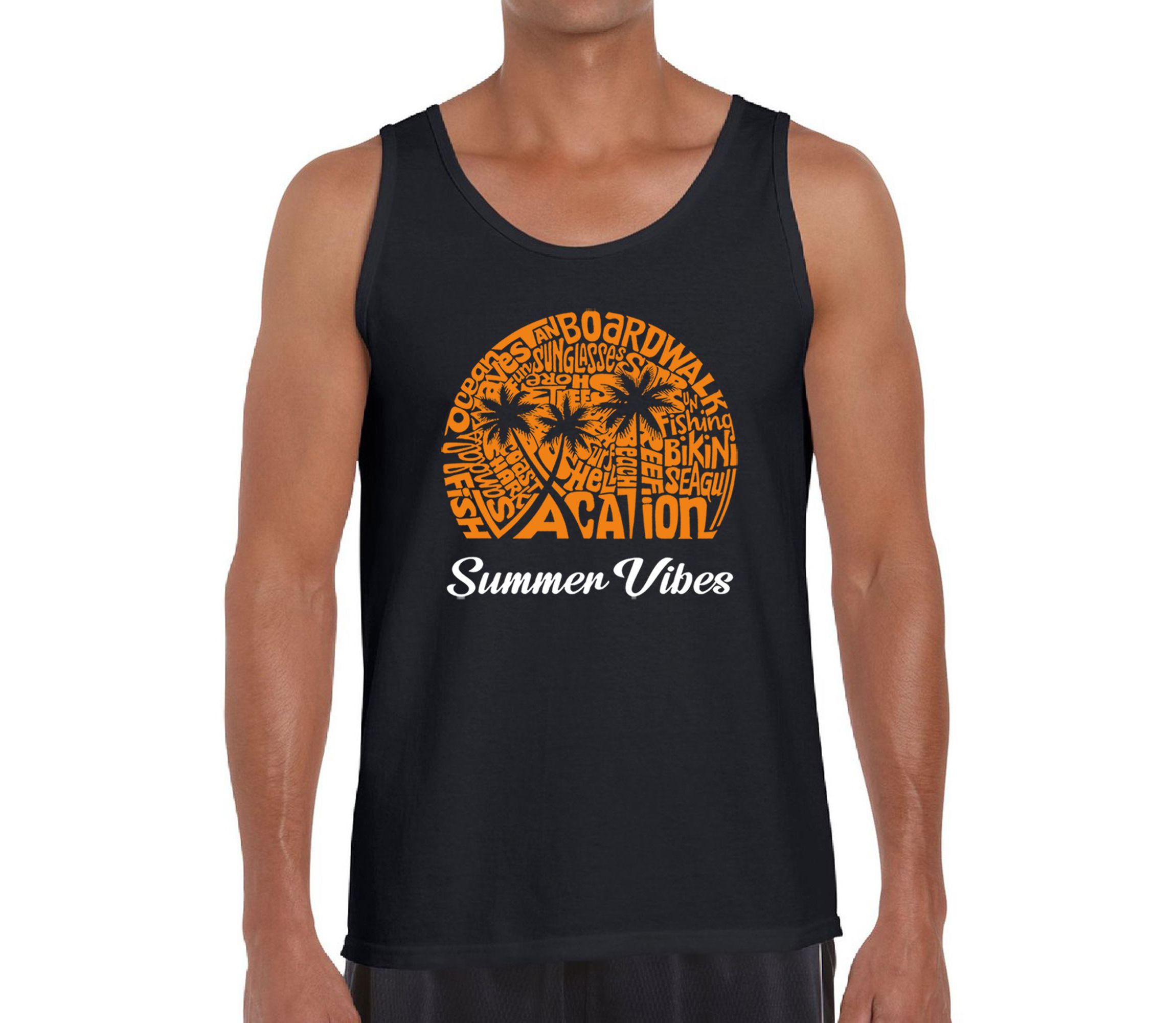 Mens Word Art Tank Top - Summer Vibes