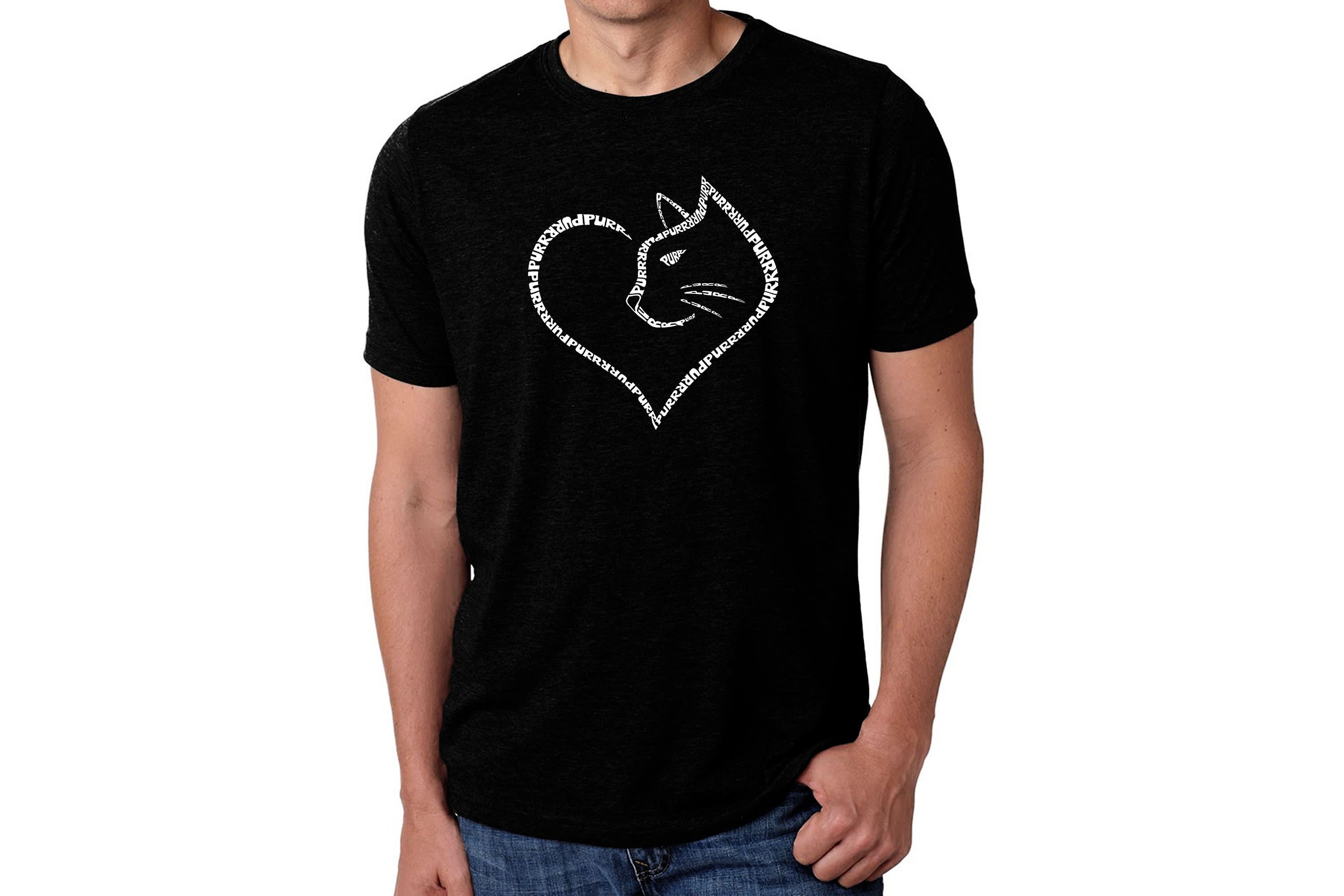 Mens Premium Blend Word Art T-Shirt  - Cat Heart