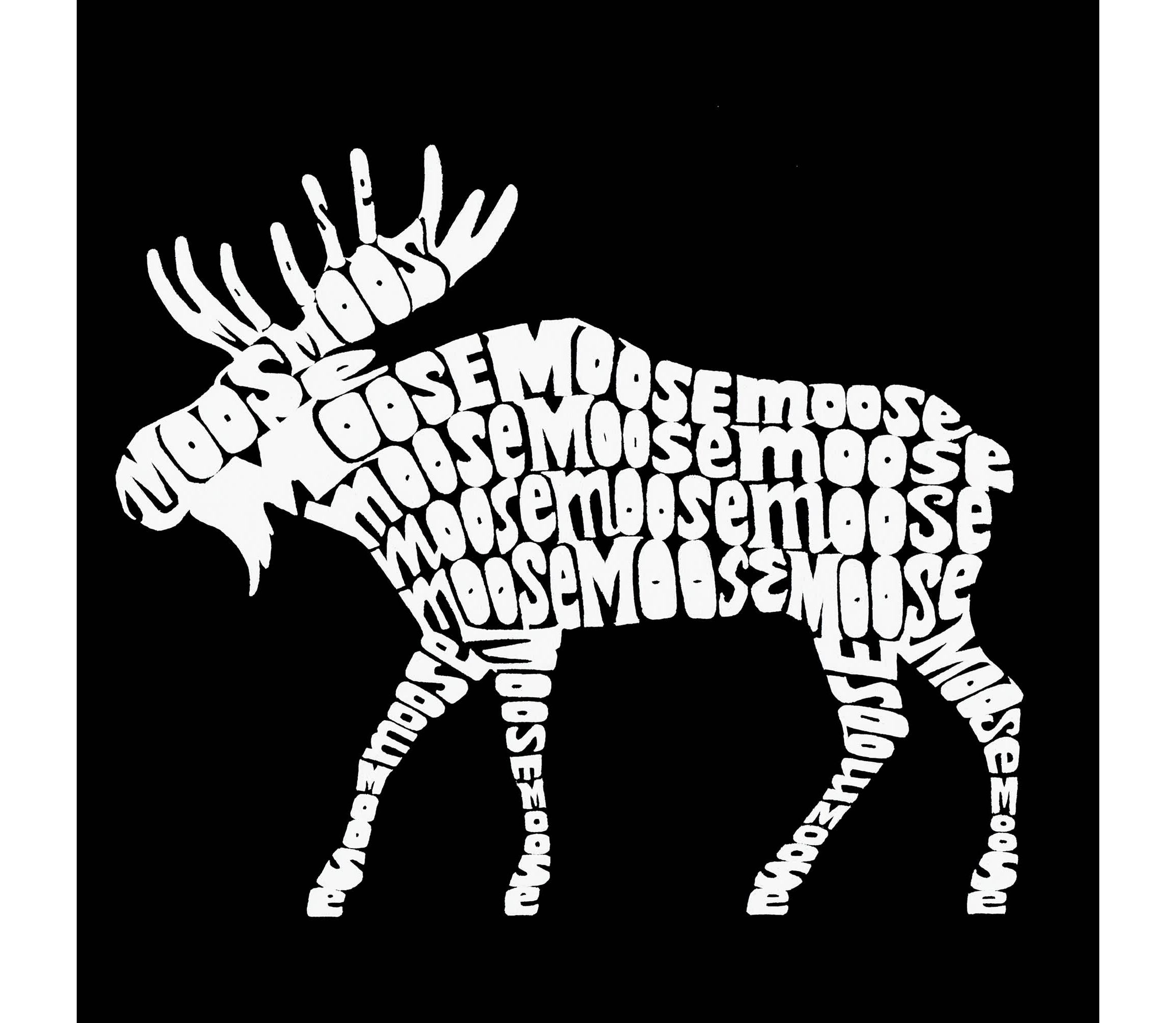 Mens Word Art Long Sleeve T-shirt - Moose