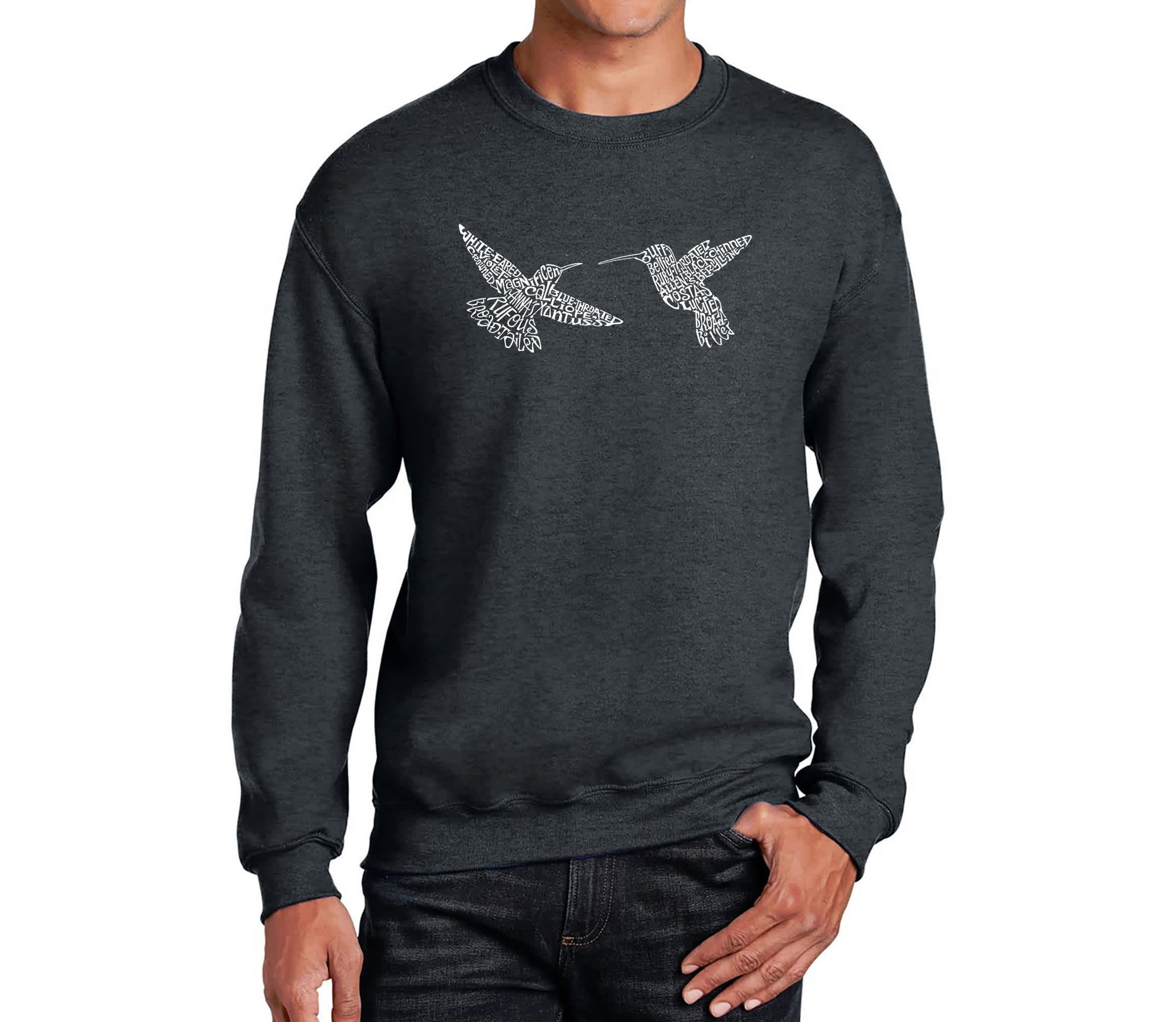 Mens Word Art Crewneck Sweatshirt  - Hummingbirds