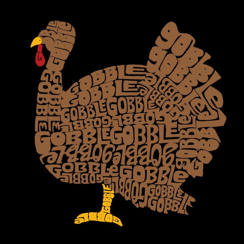 Mens Word Art Long Sleeve T-Shirt  - Thanksgiving
