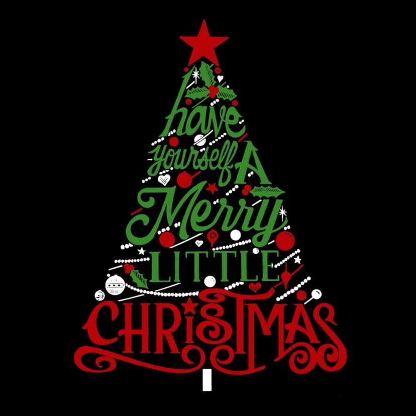 Mens Raglan Baseball Word Art T-Shirt - Have Yourself a Merry Little Christmas