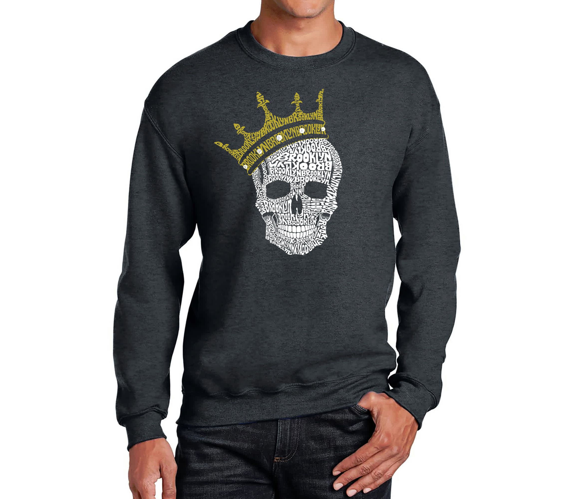 Mens Word Art Crewneck Sweatshirt - Brooklyn Crown