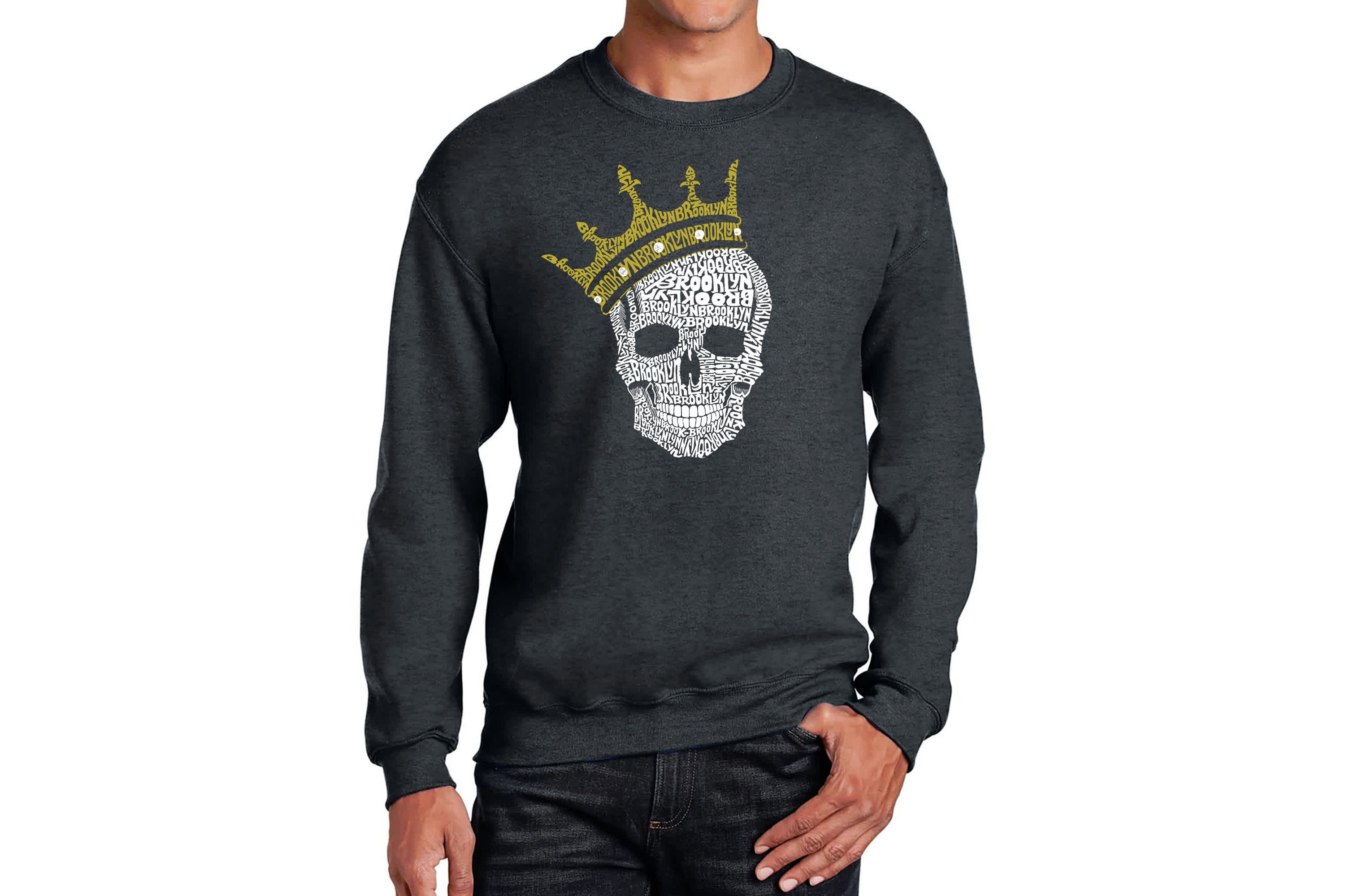 Mens Word Art Crewneck Sweatshirt - Brooklyn Crown