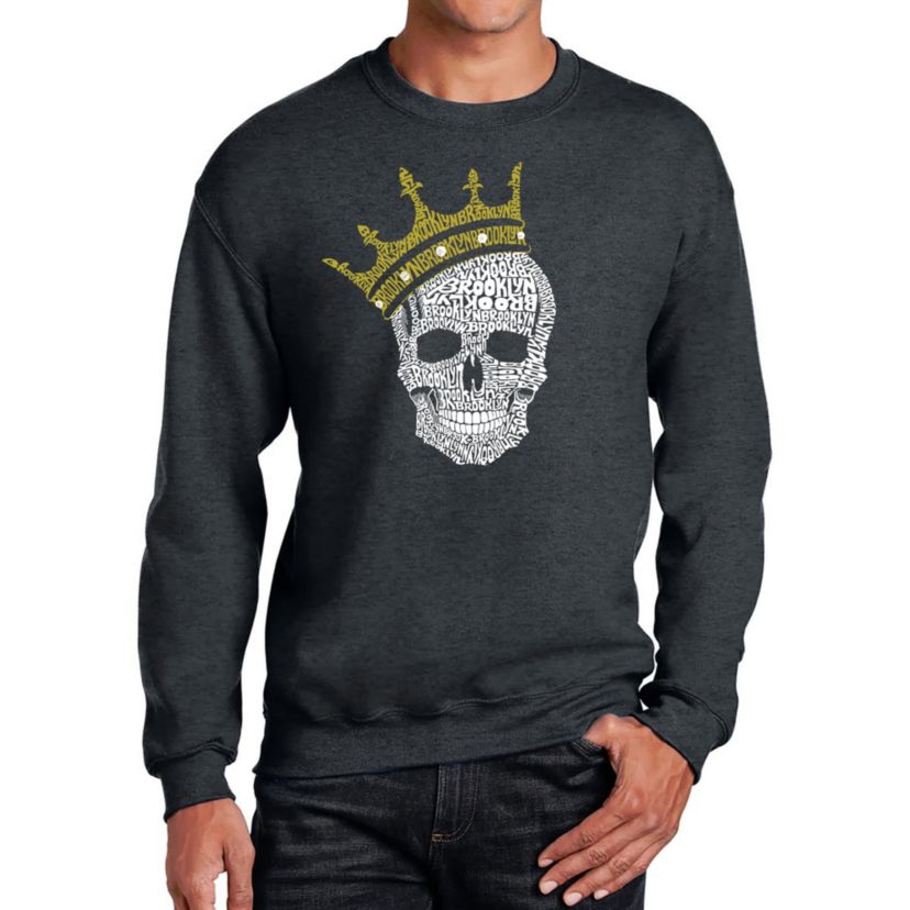Mens Word Art Crewneck Sweatshirt - Brooklyn Crown