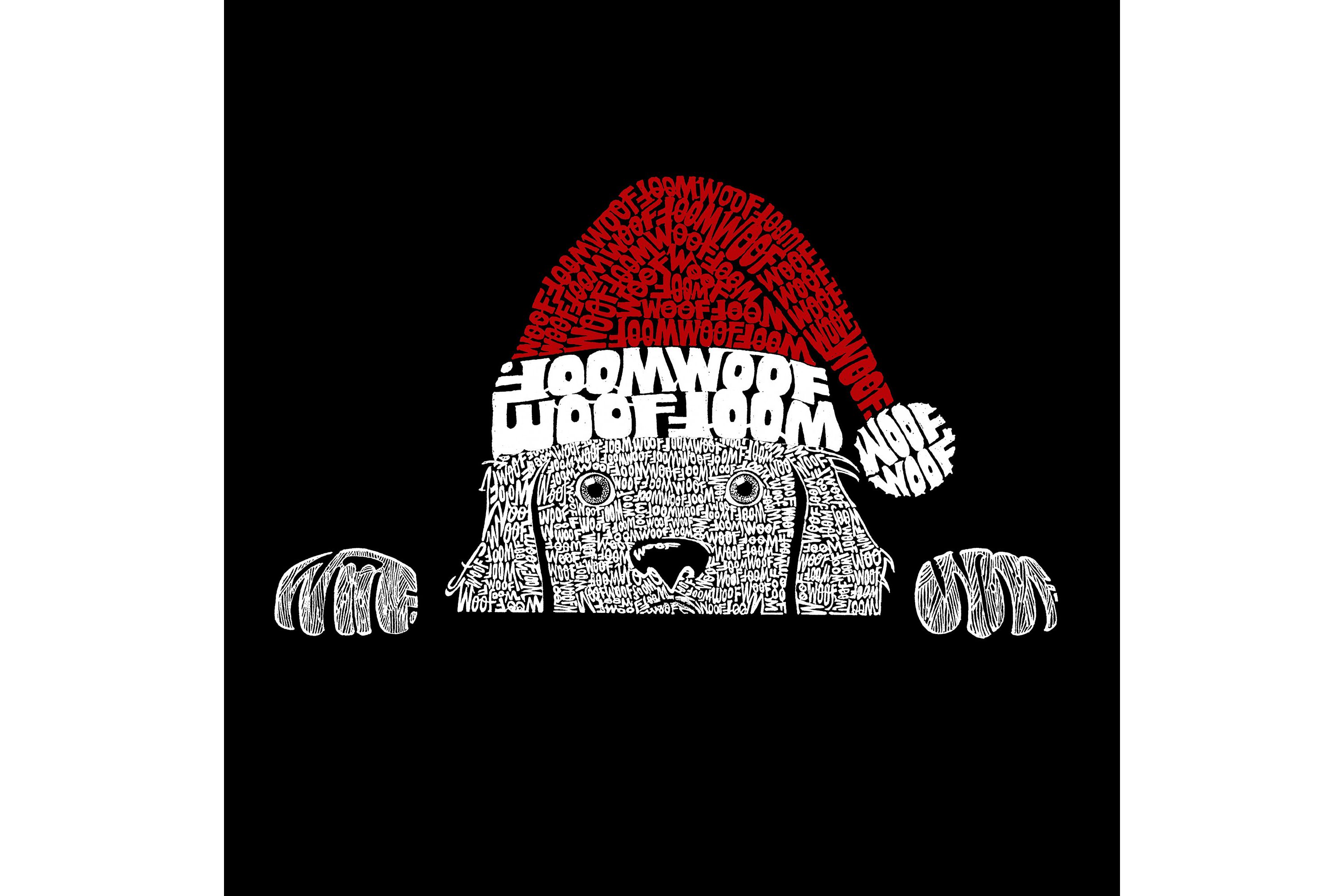 Mens Word Art Sleeveless T-Shirt  - Christmas Peeking Dog