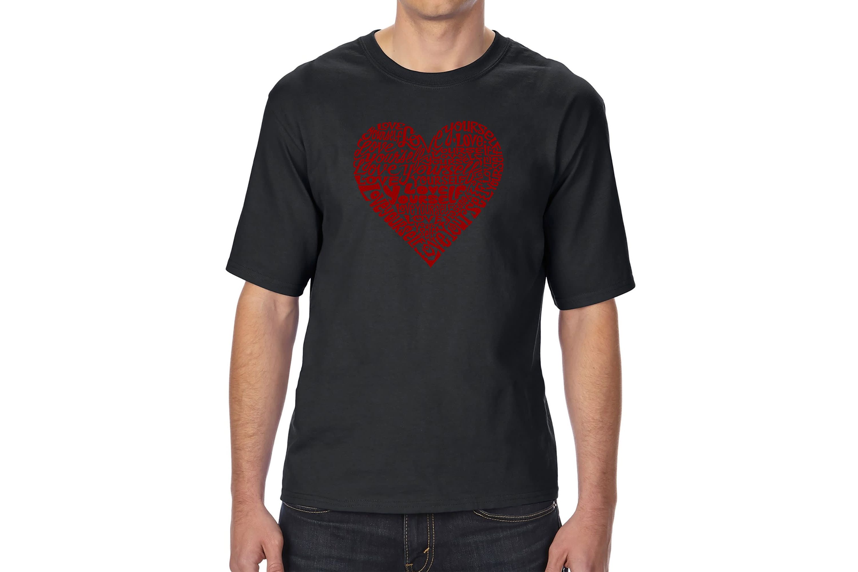 Mens Tall and Long Word Art T-Shirt  - Love Yourself