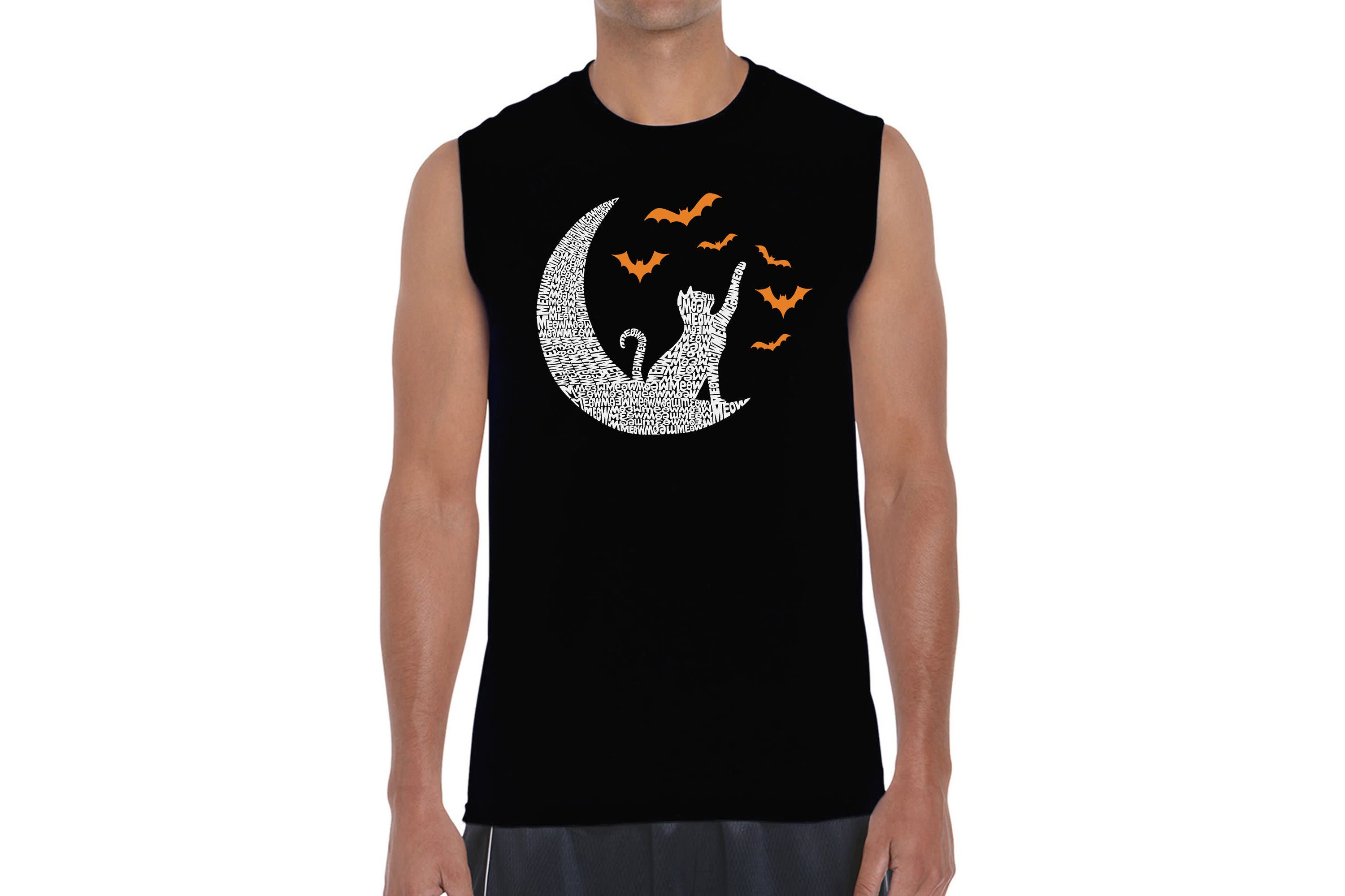 Mens Word Art Sleeveless T-Shirt - Lunar Bats