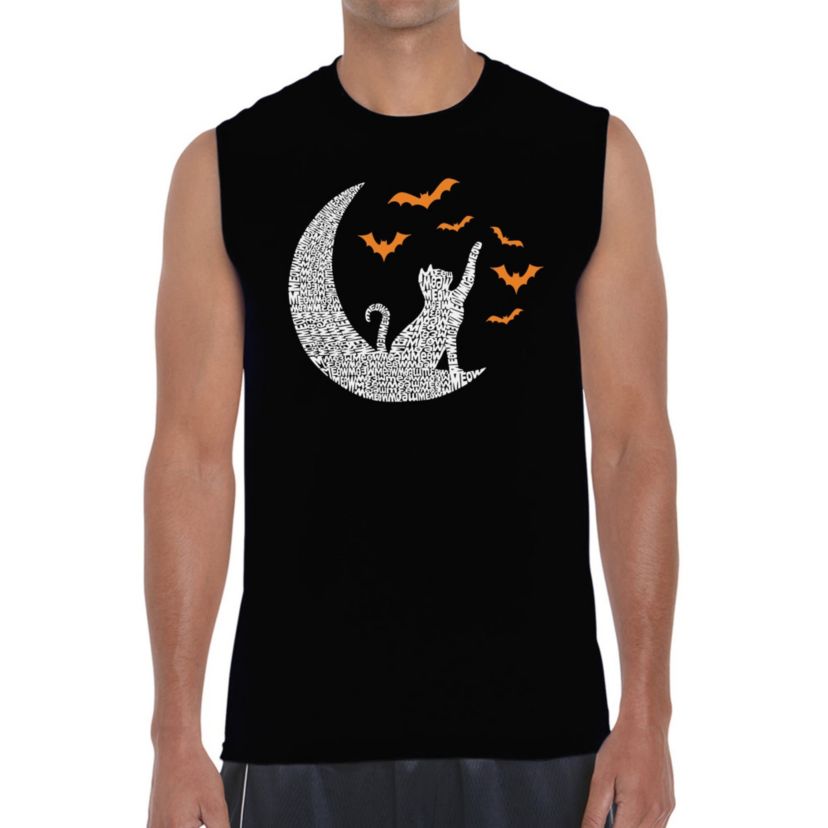 Mens Word Art Sleeveless T-Shirt - Lunar Bats