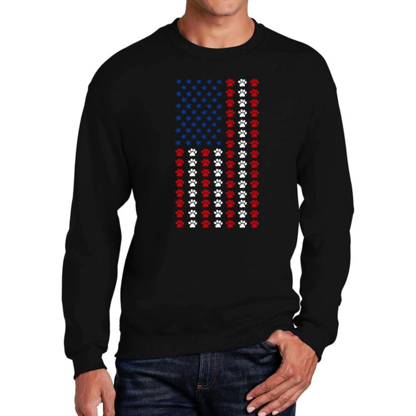 Mens Word Art Crewneck Sweatshirt - Paws Flag