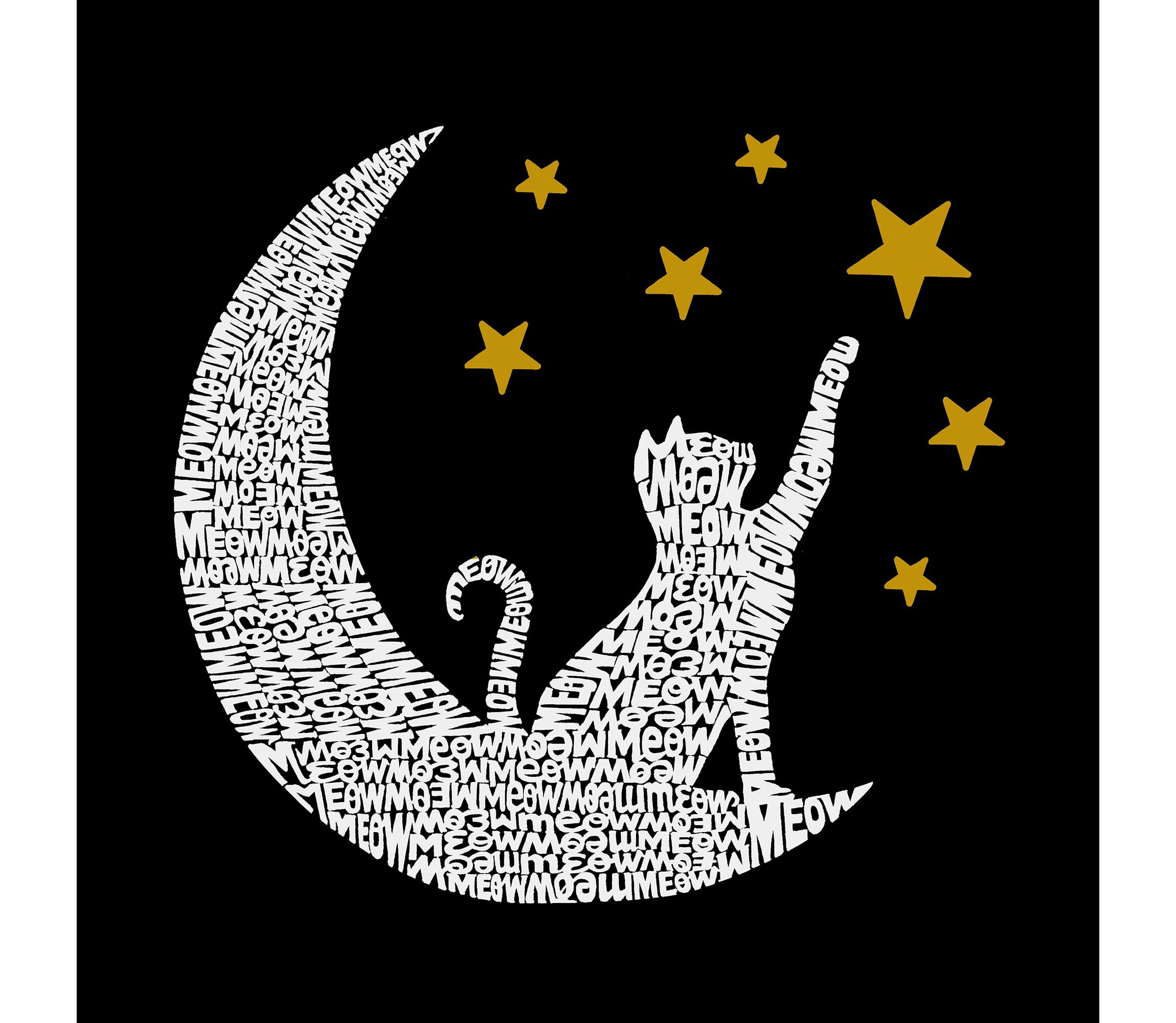 Mens Word Art T-Shirt - Cat Moon