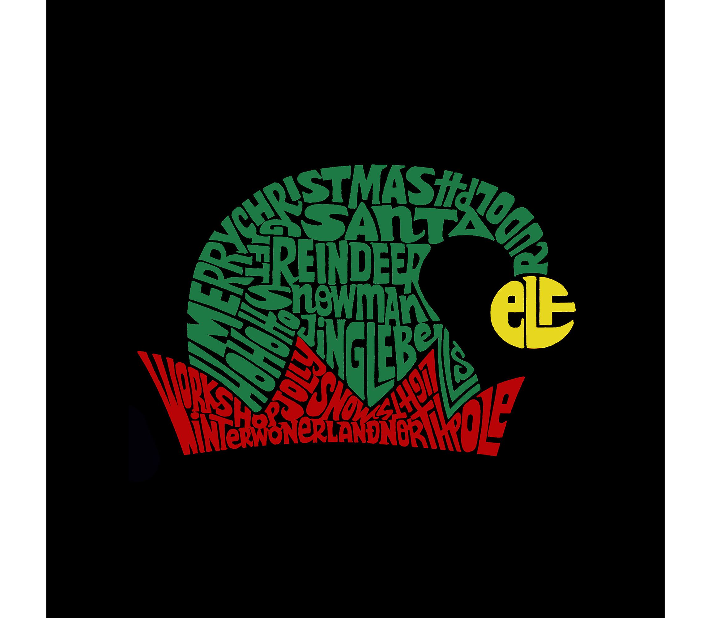 Mens Word Art Hooded Sweatshirt  - Christmas Elf Hat