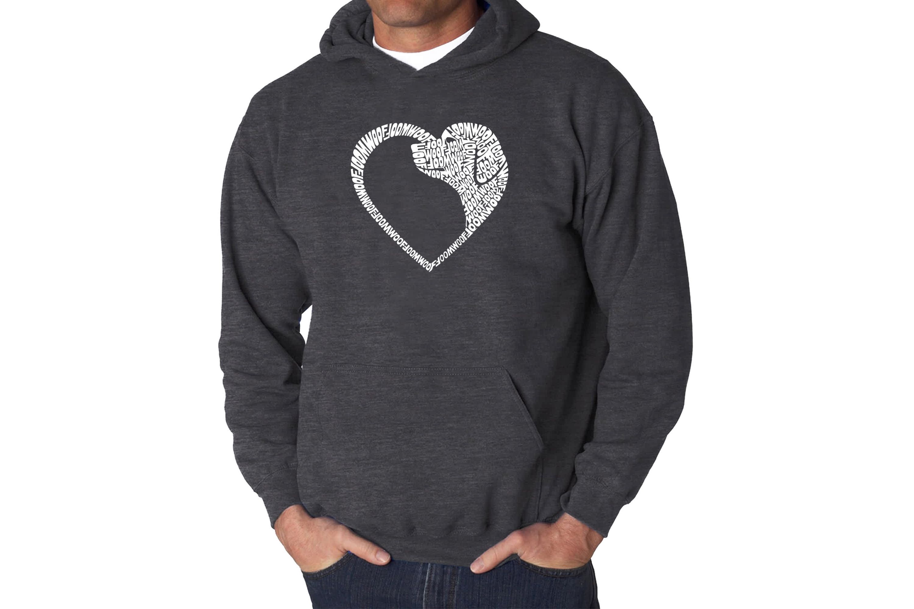 Mens Word Art Hooded Sweatshirt  - Dog Heart