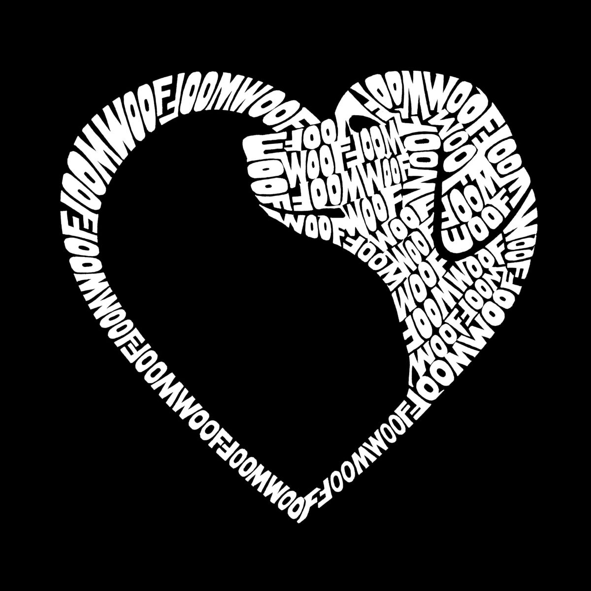 Mens Word Art Hooded Sweatshirt  - Dog Heart