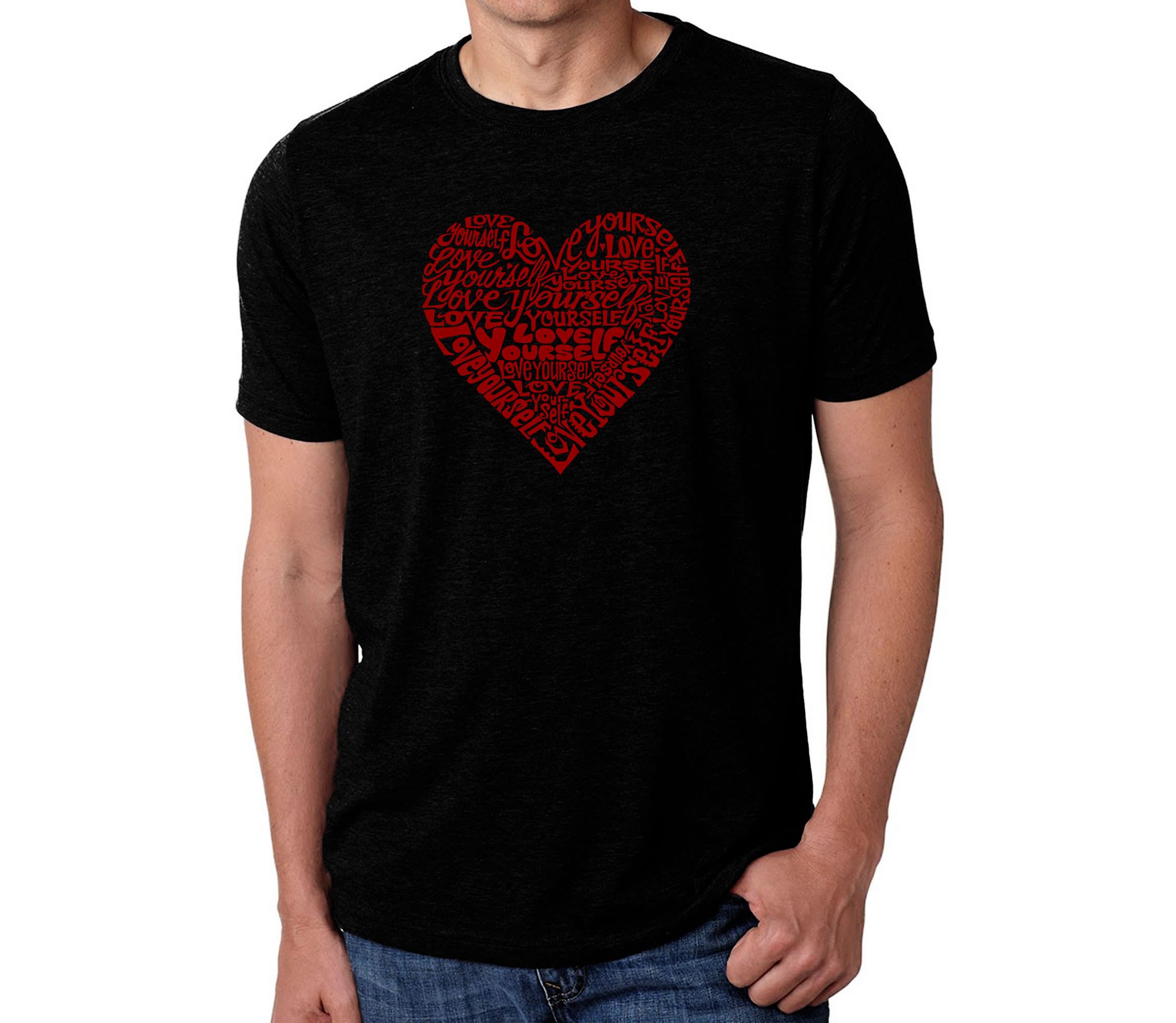 Mens Premium Blend Word Art T-Shirt  - Love Yourself