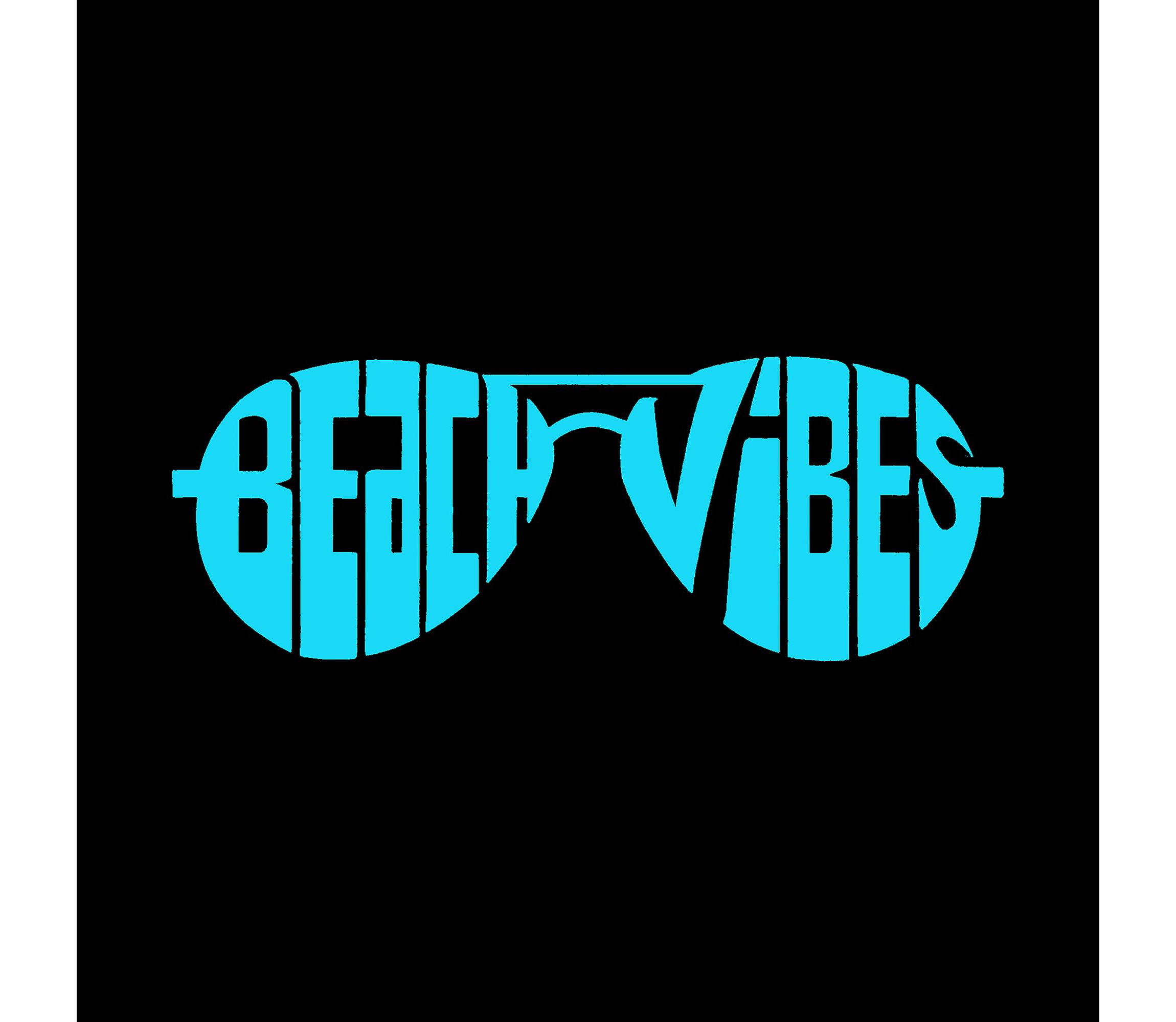 Beach Vibes - Mens Raglan Baseball Word Art T-Shirt