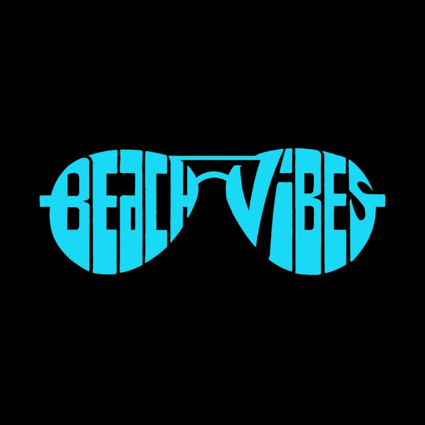 Beach Vibes - Mens Raglan Baseball Word Art T-Shirt