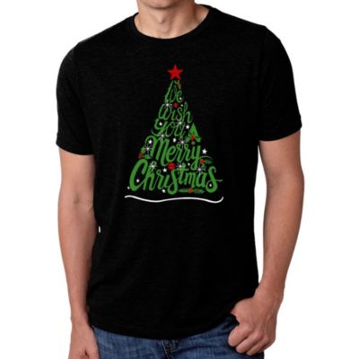 LA Pop Art We Wish You A Merry Christmas - Men's Premium Blend Word Art T-Shirt