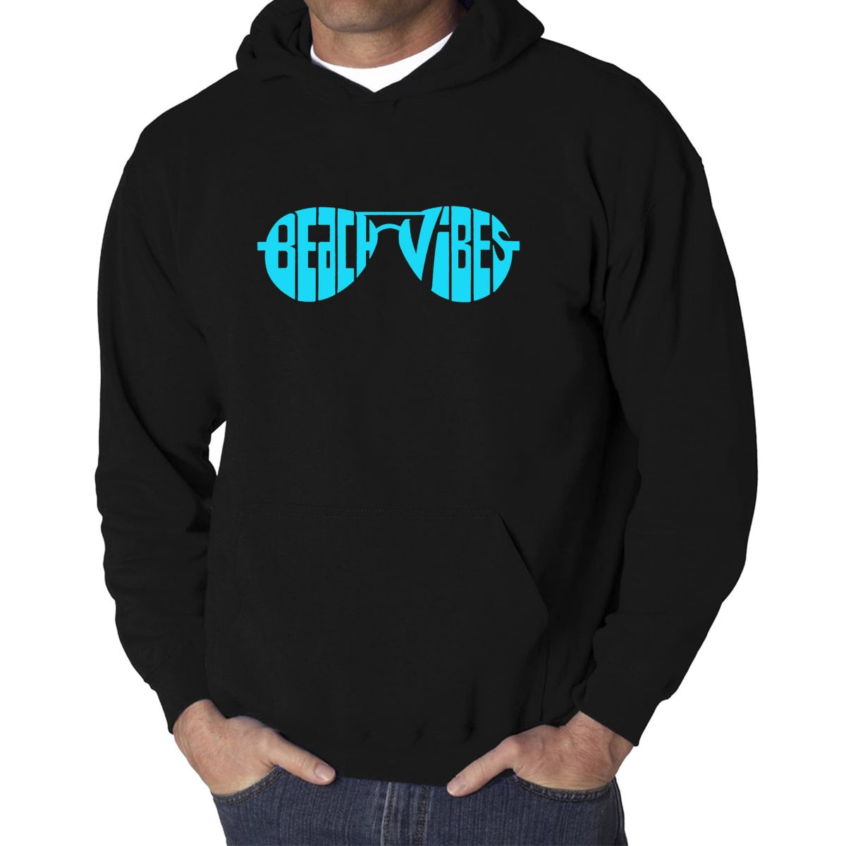 Beach Vibes - Mens Word Art Hooded Sweatshirt
