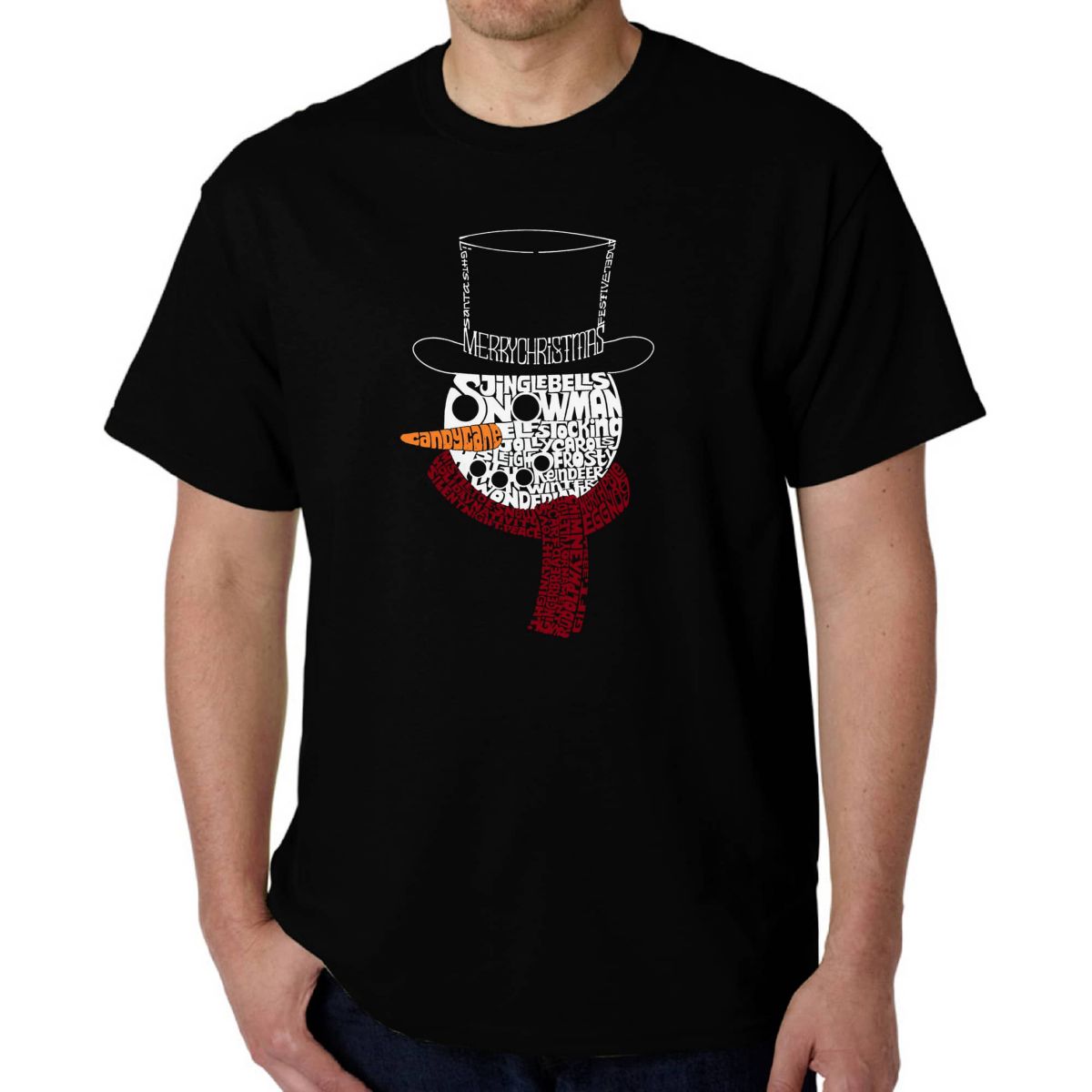 Snowman Face - Mens Word Art T-Shirt