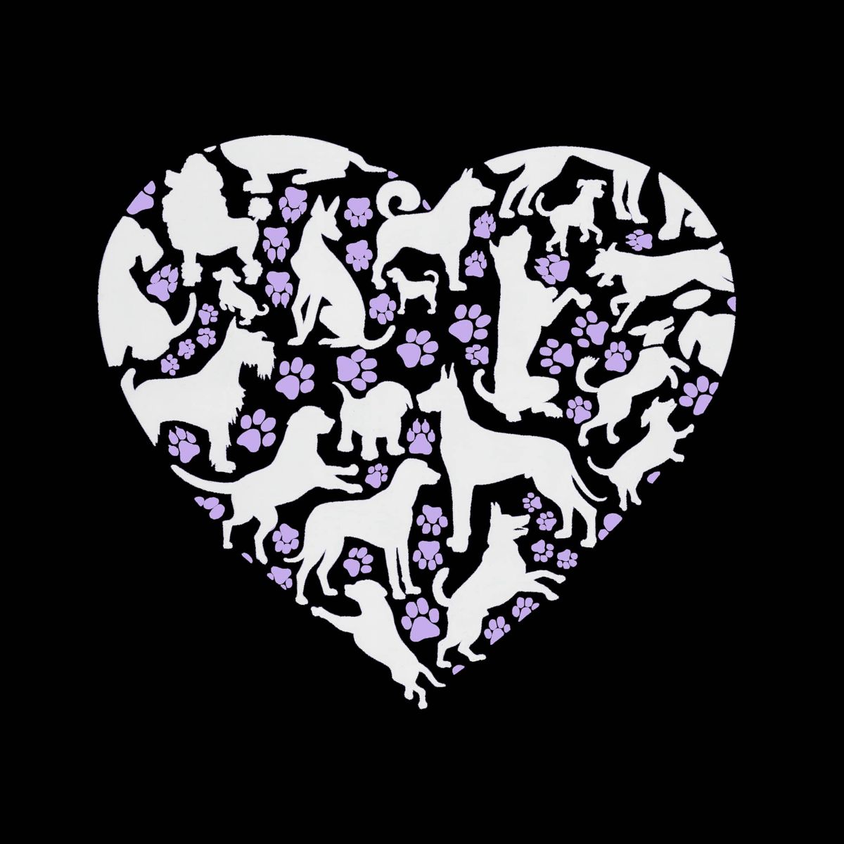 Dog Heart - Mens Word Art Long Sleeve T-Shirt